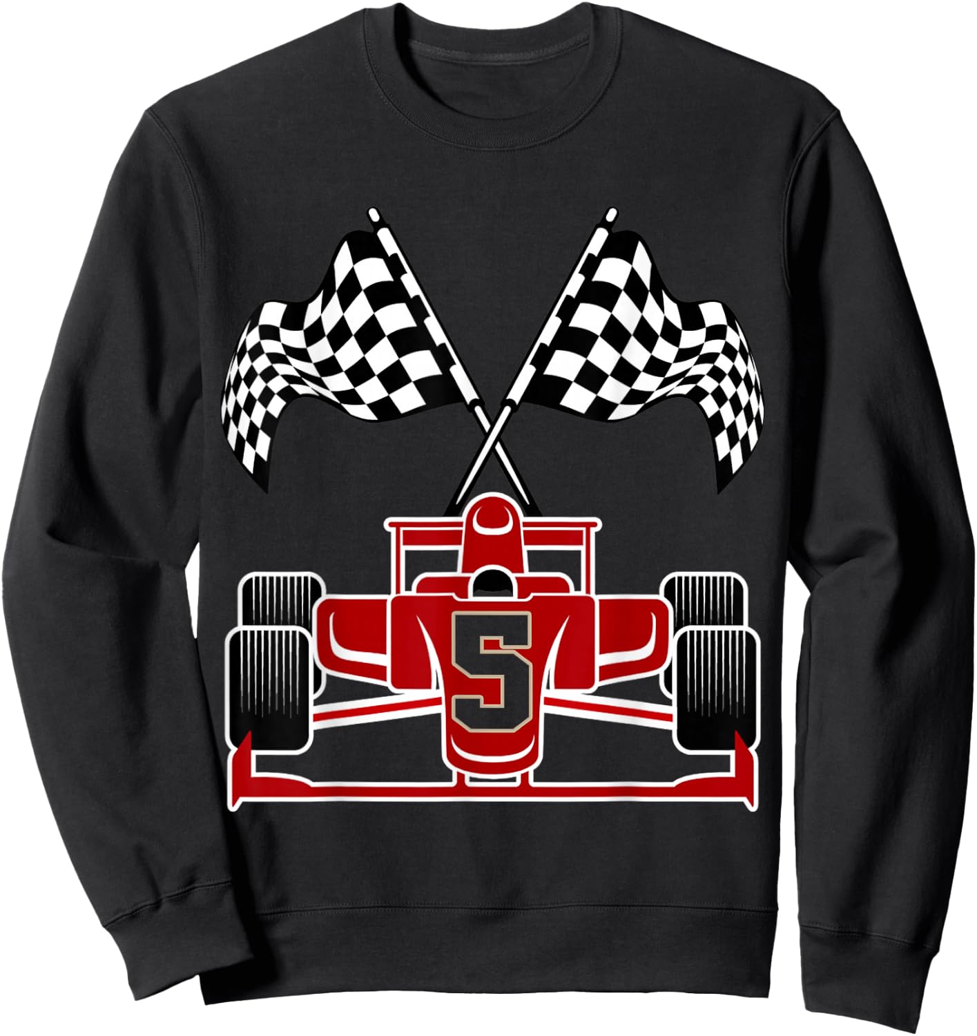 Kids Race Car 5th Birthday Party Racing Car Boys 5 Year Old Sweatshirt - Sweatshirt | Black