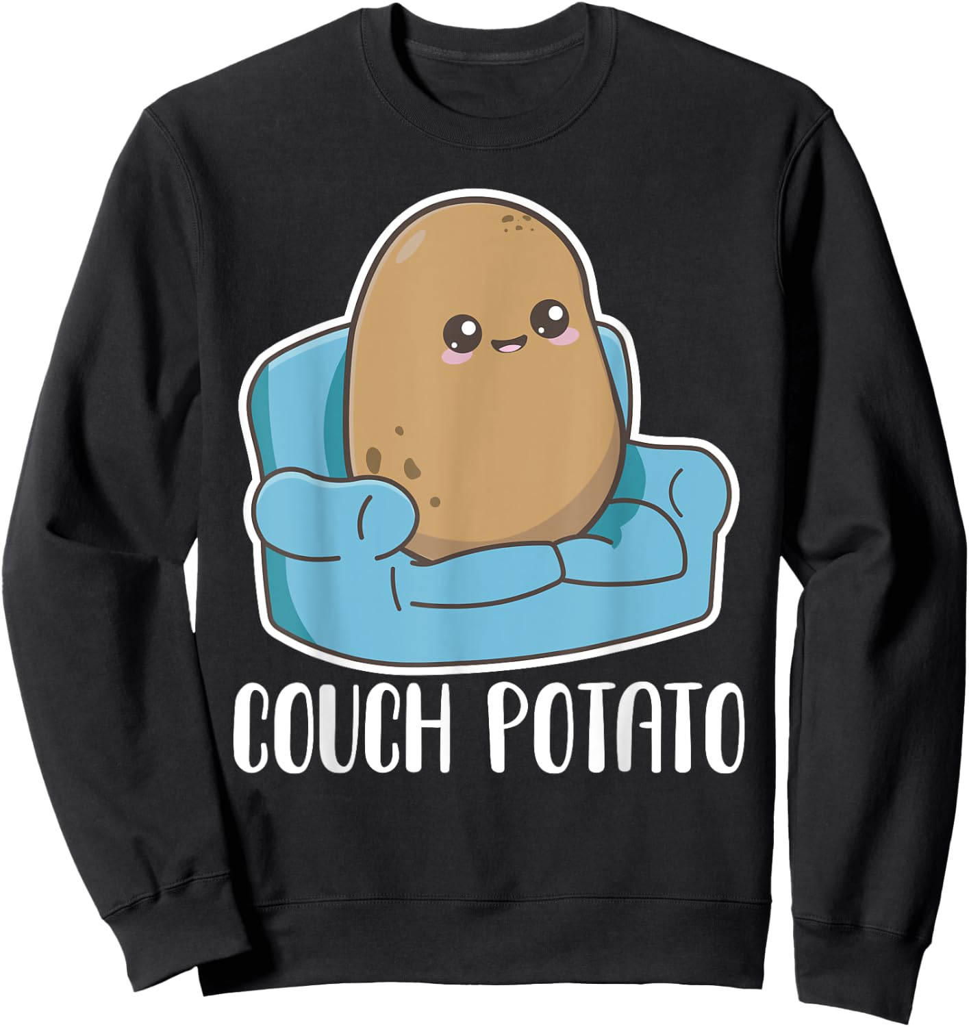 Couch Potato Cute Kawaii Funny Potato Costume Sweatshirt - Sweatshirt | Black