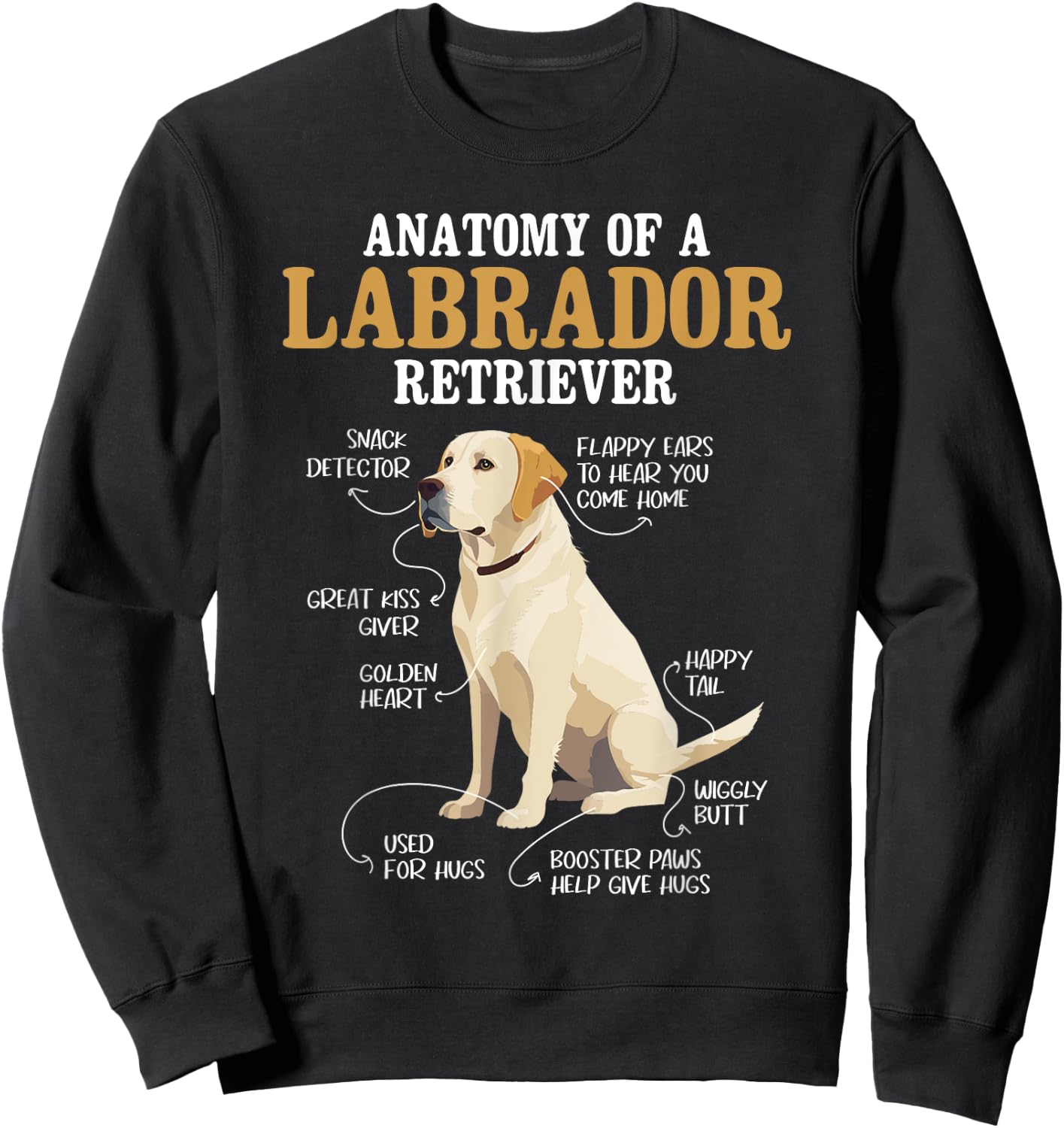 Anatomy Of A Labrador Retriever - Puppy Owner Dog Lover Women Girls Kids Sweatshirt - Sweatshirt | Black