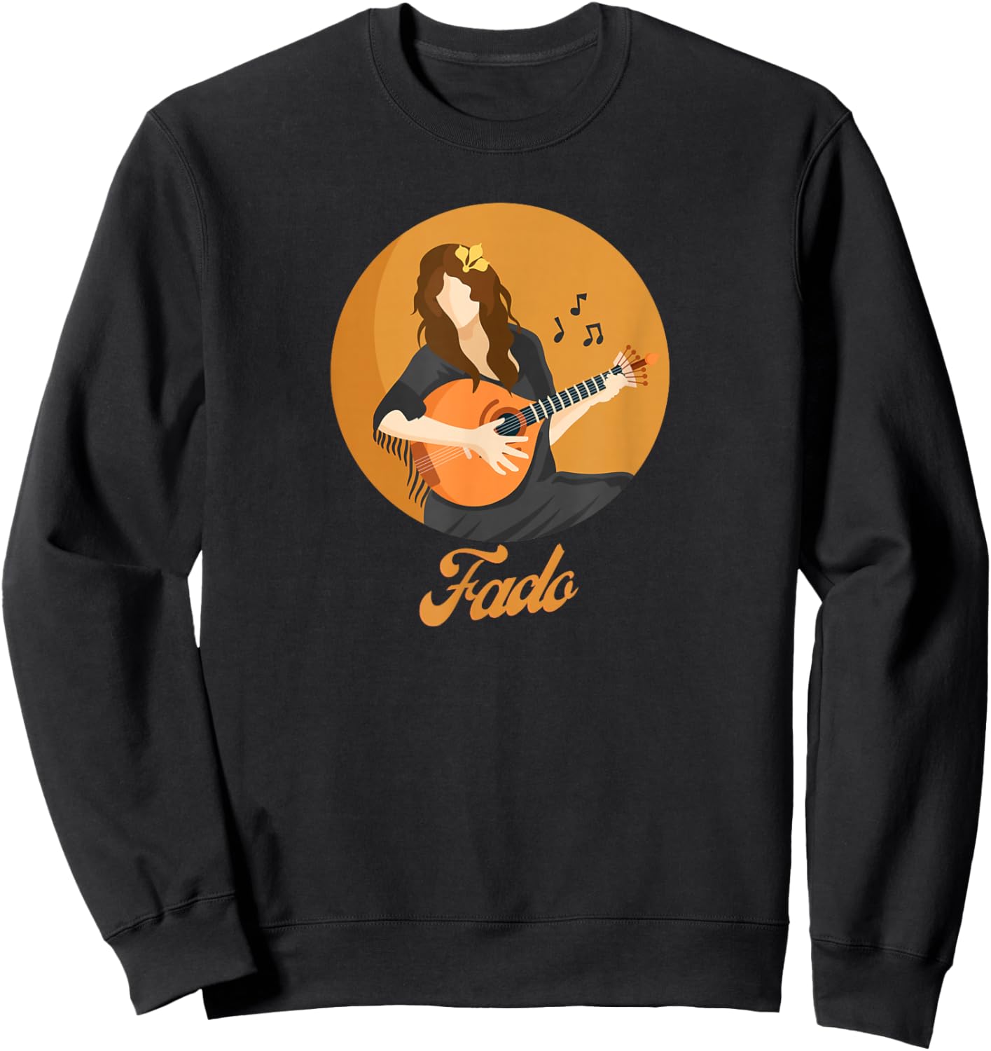 Fado Singer Portuguese Guitar Sweatshirt - Sweatshirt | Black