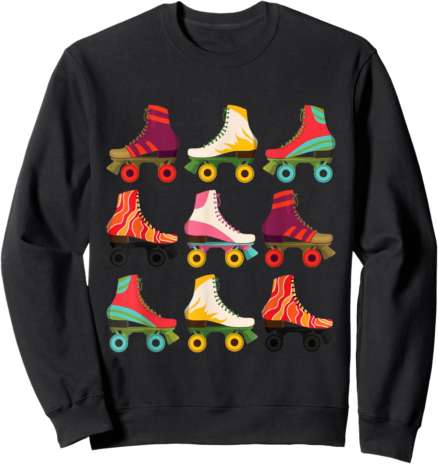 Retro Rollerskates 80's Derby Roller Skating for Teen Girls Sweatshirt - Sweatshirt | Black