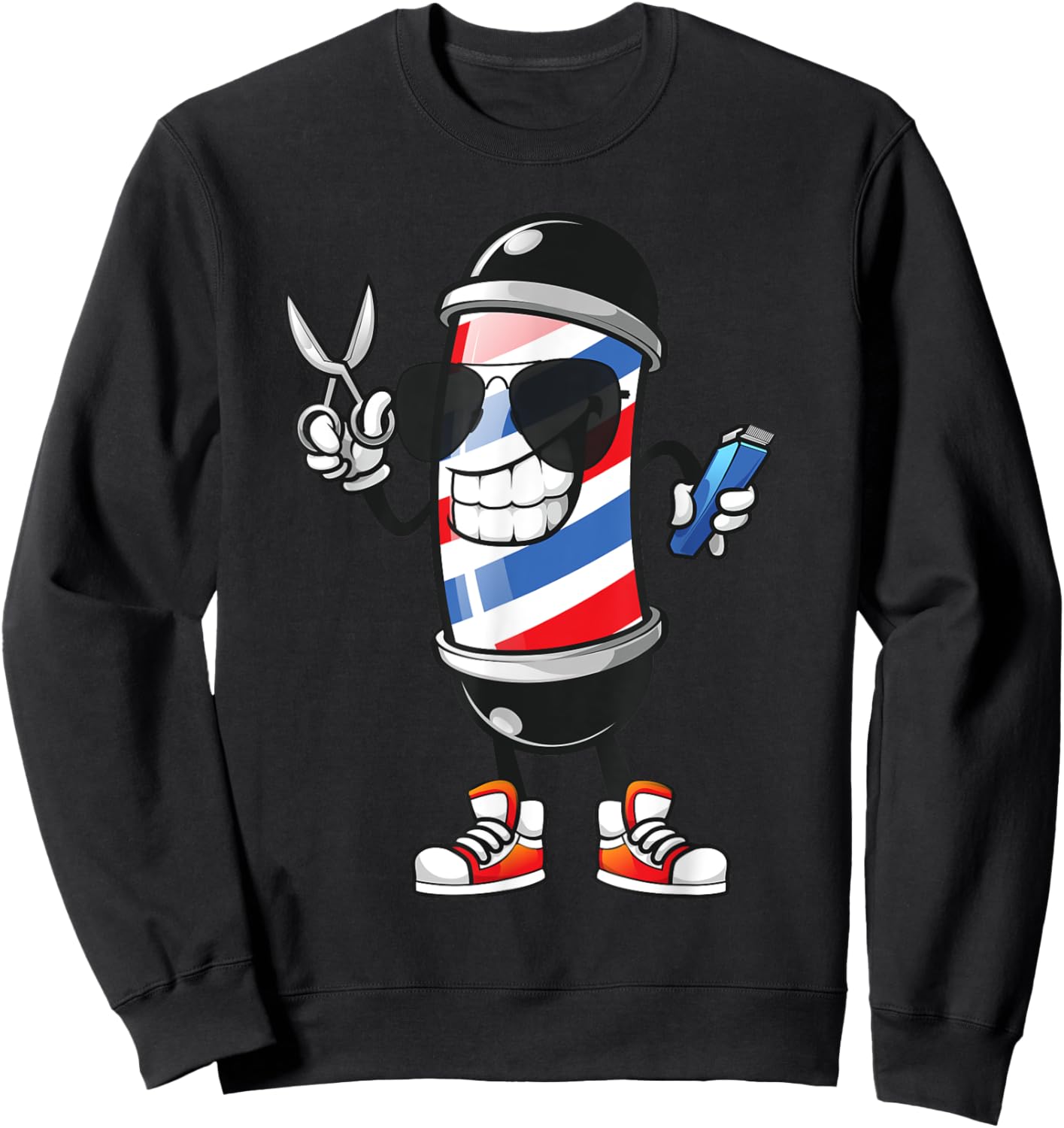 Cute Barber Pole Women Barbershop Haircut Barber Sweatshirt - Sweatshirt | Black