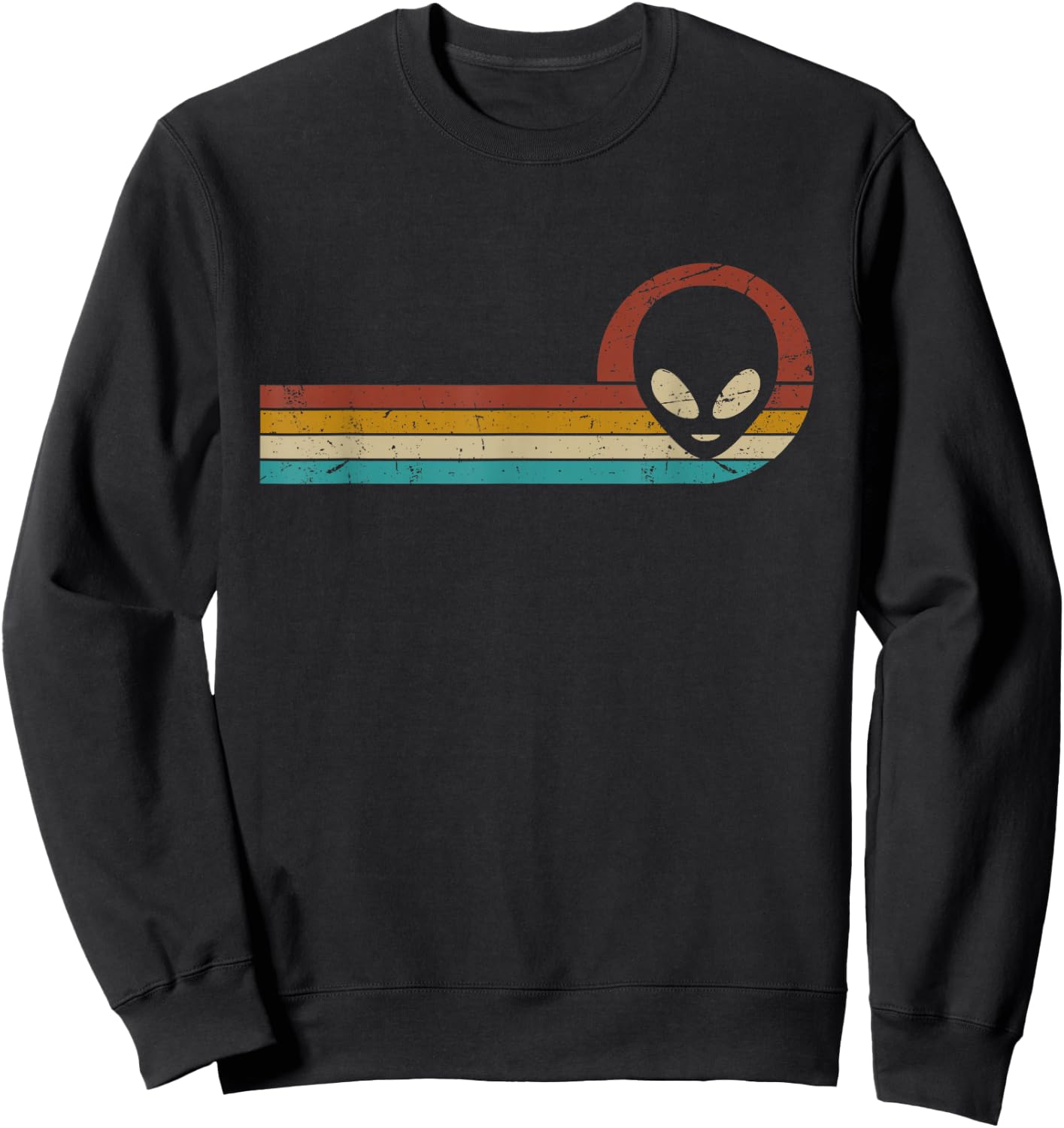 Funny UFO Lover Lover Retro Style Vintage Alien Space Sweatshirt - Sweatshirt | Black