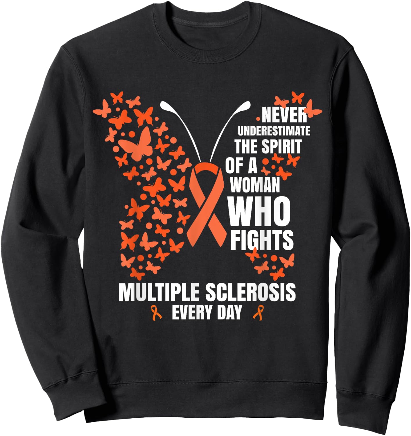 Multiple Sclerosis Butterfly MS Warrior Women Sweatshirt - Sweatshirt | Black