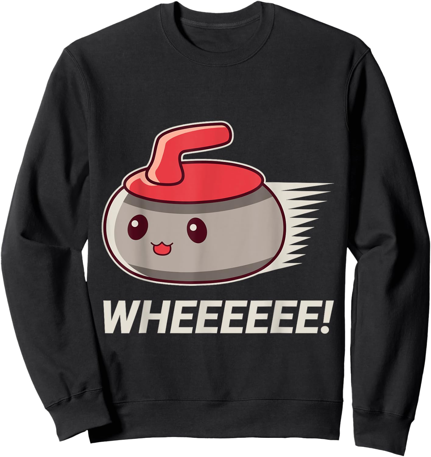 Cute Kawaii Curling Stone - Funny Hair Roller Sweatshirt - Sweatshirt | Black