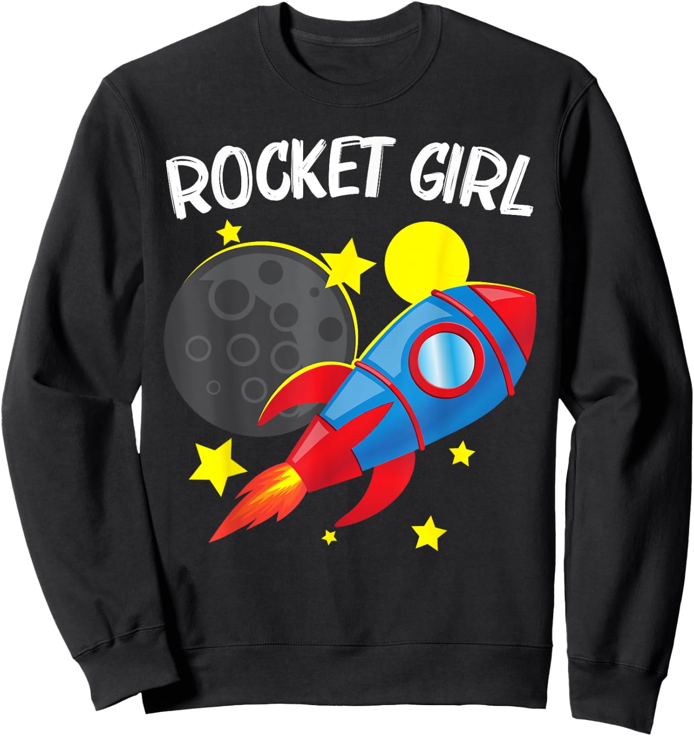 Cool Rocket For Girls Kids Rockets Space Ship Spacecraft Sweatshirt - Sweatshirt | Black