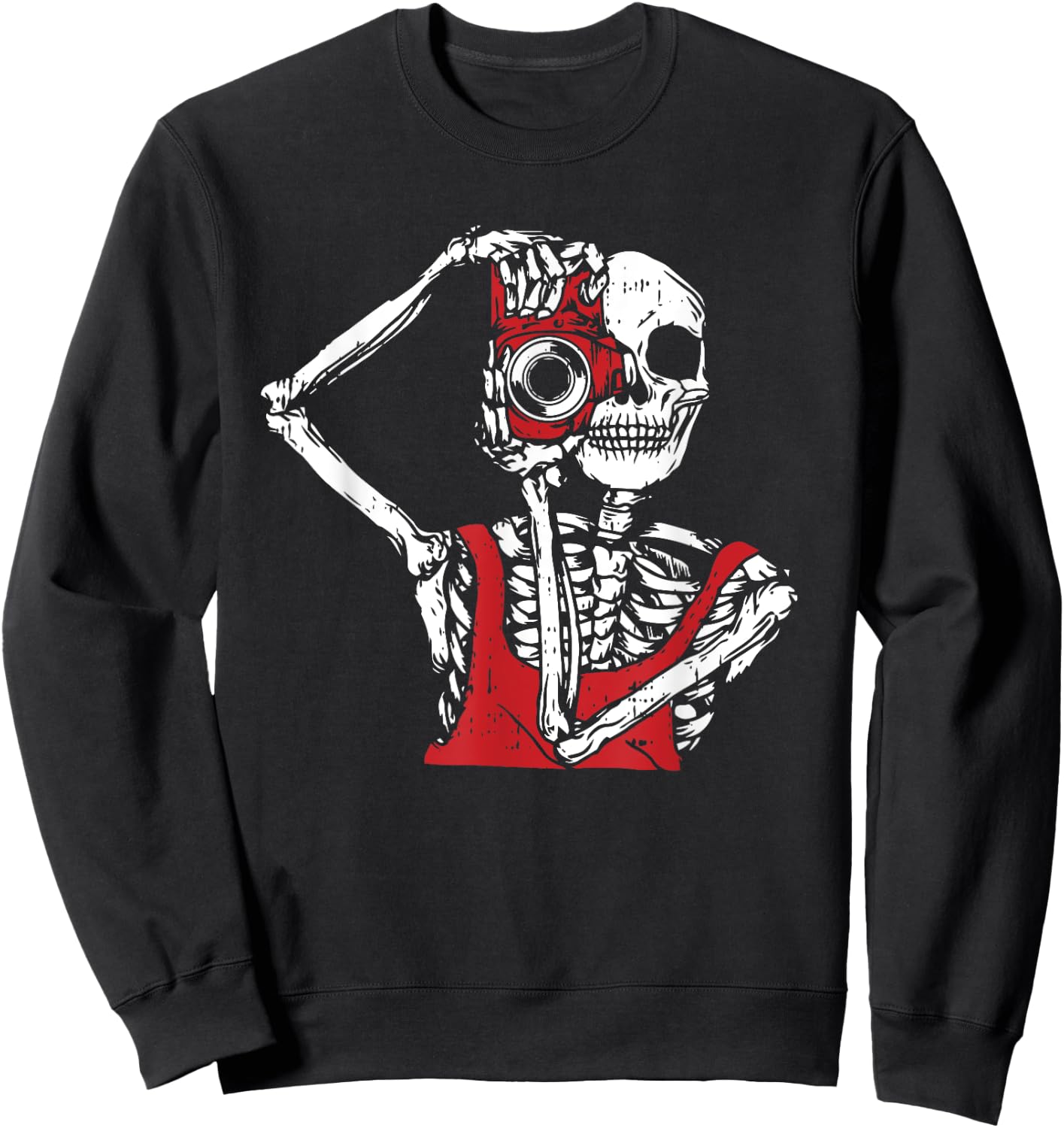 Bone Photographer Halloween Costume Skeleton Lover Sweatshirt - Sweatshirt | Black
