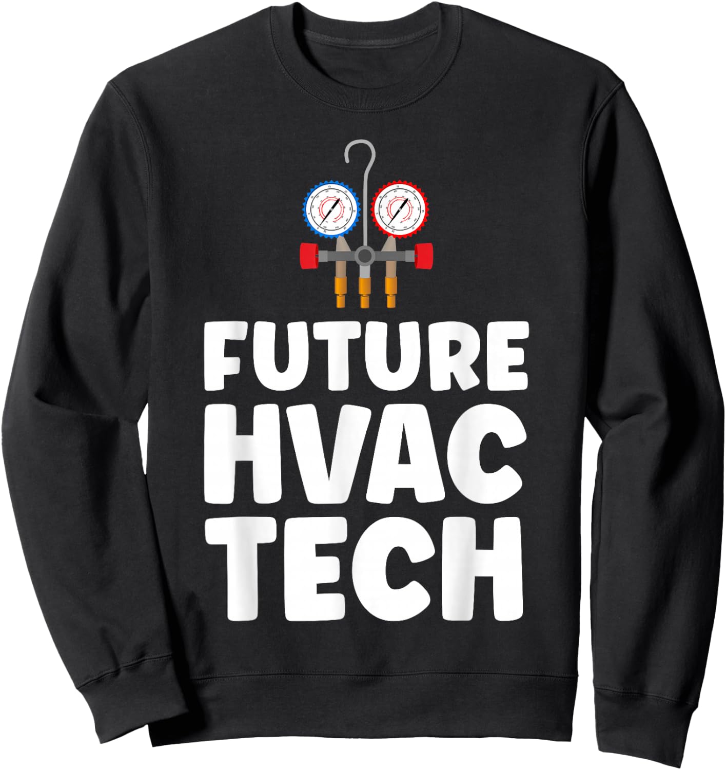 HVAC Technician Tech Vintage Future Hvac Tech Sweatshirt - Sweatshirt | Black
