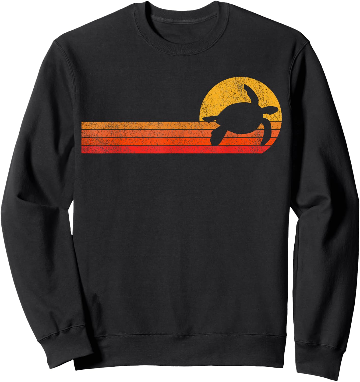Sea Turtle Lover Funny Sea Turtle Retro Sweatshirt - Sweatshirt | Black