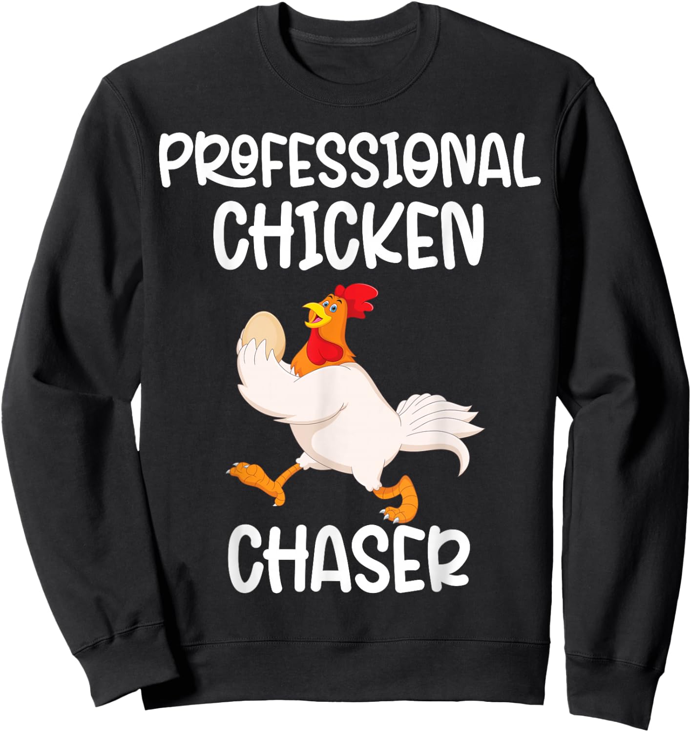 Professional Chicken Chaser Funny Farm Farmer Kids Running Sweatshirt - Sweatshirt | Black