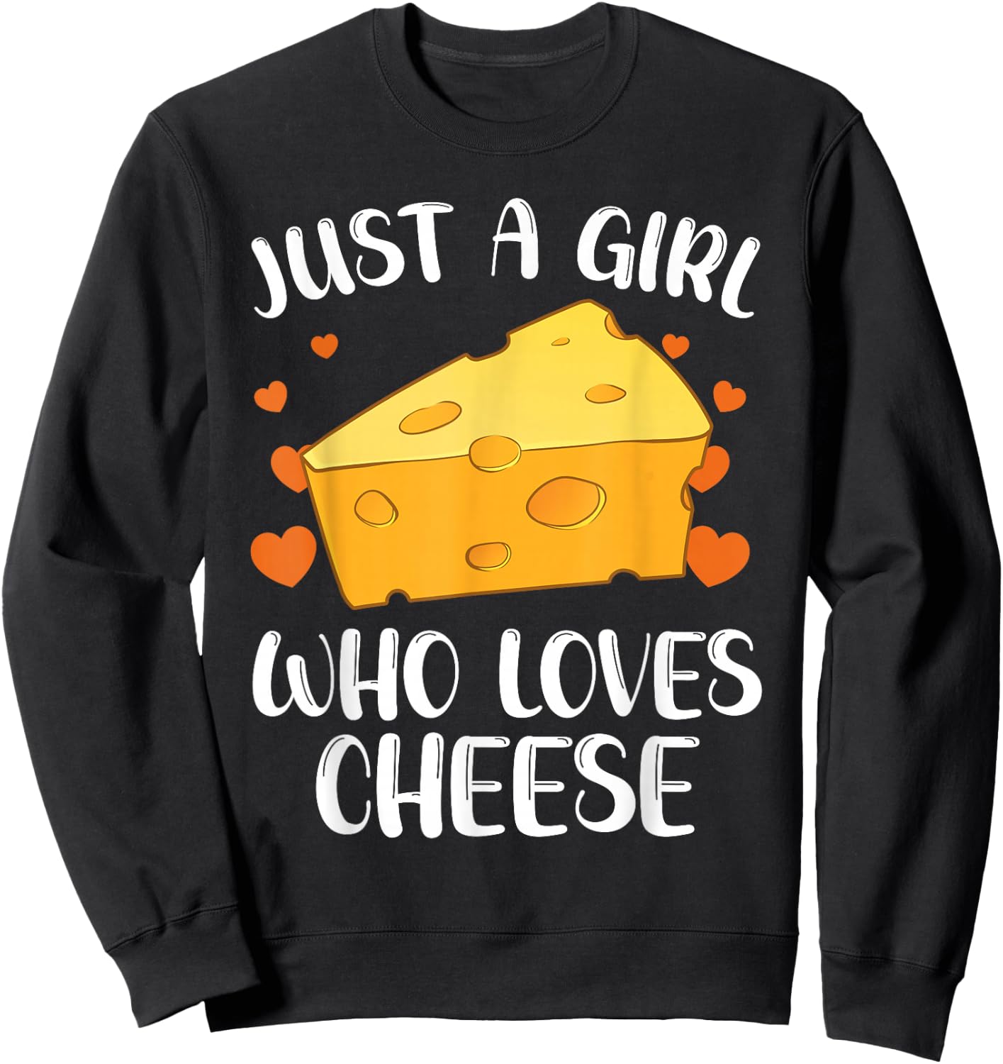 Cool Cheese for Girls Women Cheese Lovers Cottage Mozzarella Sweatshirt - Sweatshirt | Black