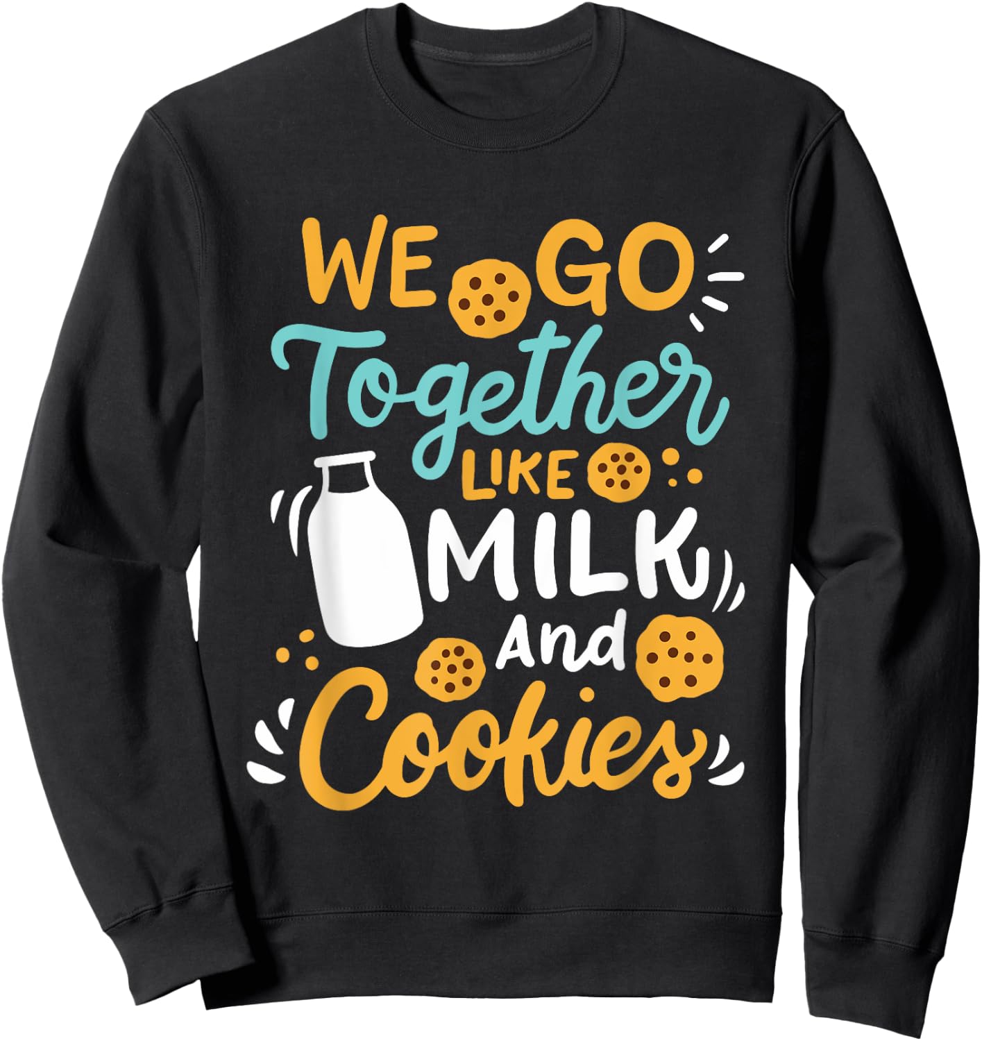 Baking Milk And Cookies Couple Sweatshirt - Sweatshirt | Black
