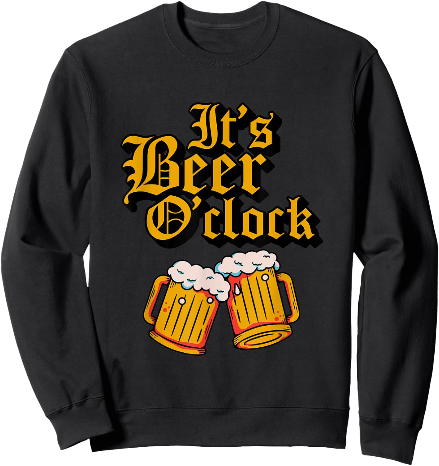 Its Beer O'clock Oktoberfest Mugs Halloween Beer Sweatshirt - Sweatshirt | Black