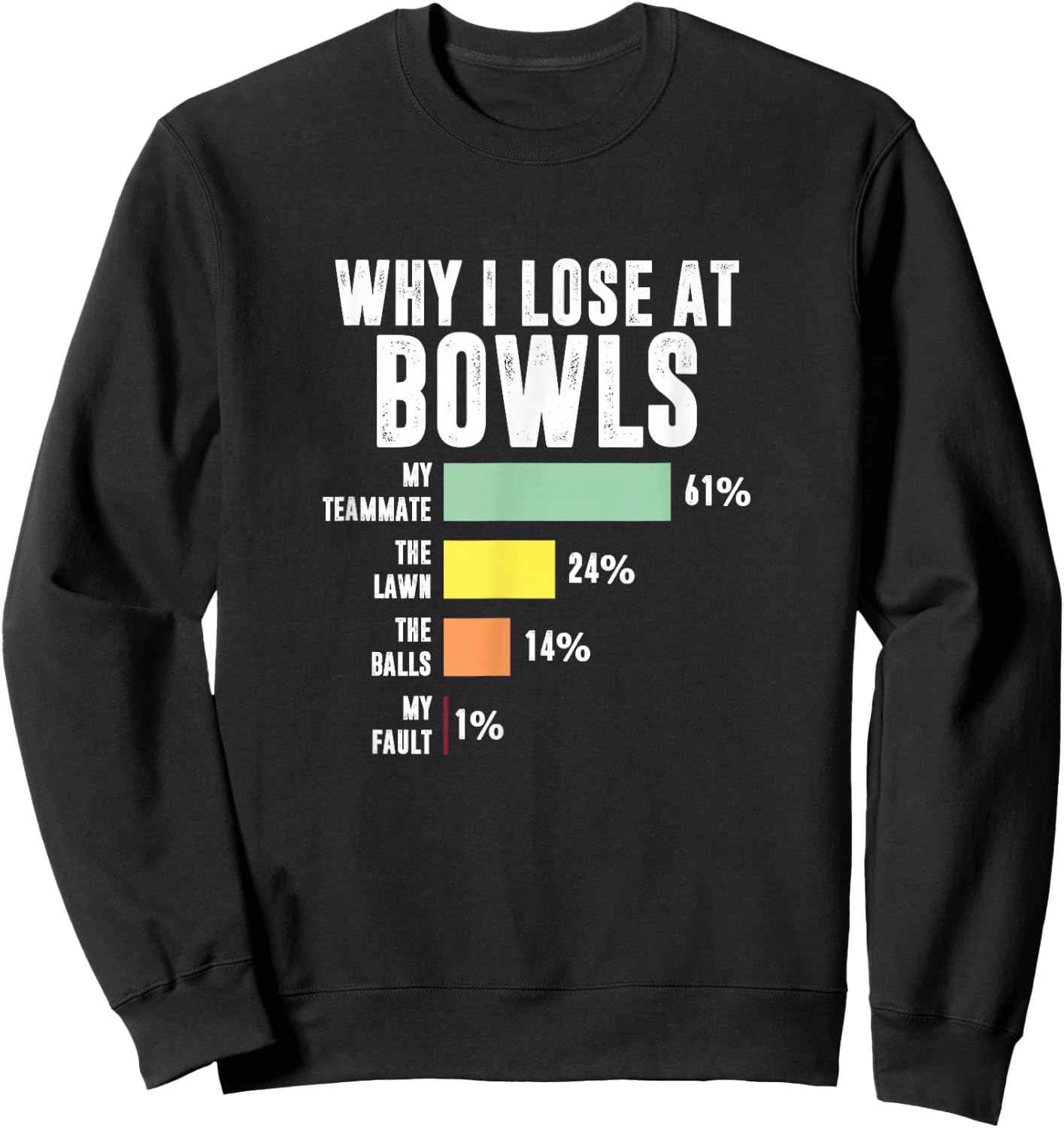 Why I Lose At Bowls, Funny Lawn Bowling Sweatshirt - Sweatshirt | Black