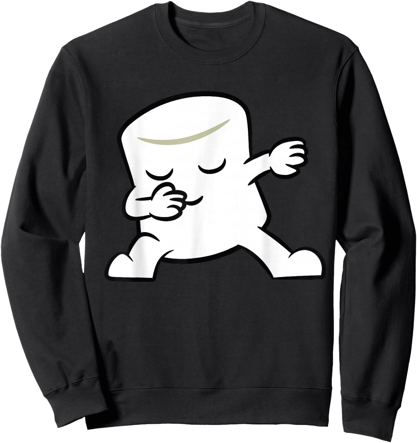 Cute Dabbing Marshmallow Campfire Kawaii Marshmallow Sweatshirt - Sweatshirt | Black