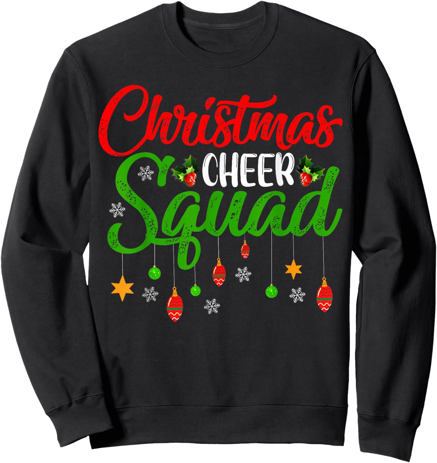 Cheerleading Sports Lover Christmas Cheer Squad Sweatshirt - Sweatshirt | Black