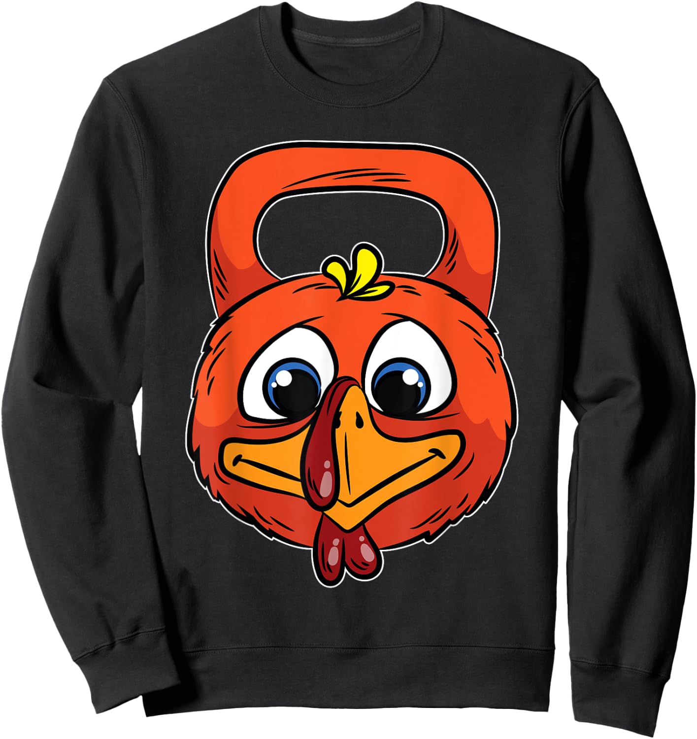 Turkey Kettlebell Thanksgiving Day Funny Gym Workout Fitness Sweatshirt - Sweatshirt | Black