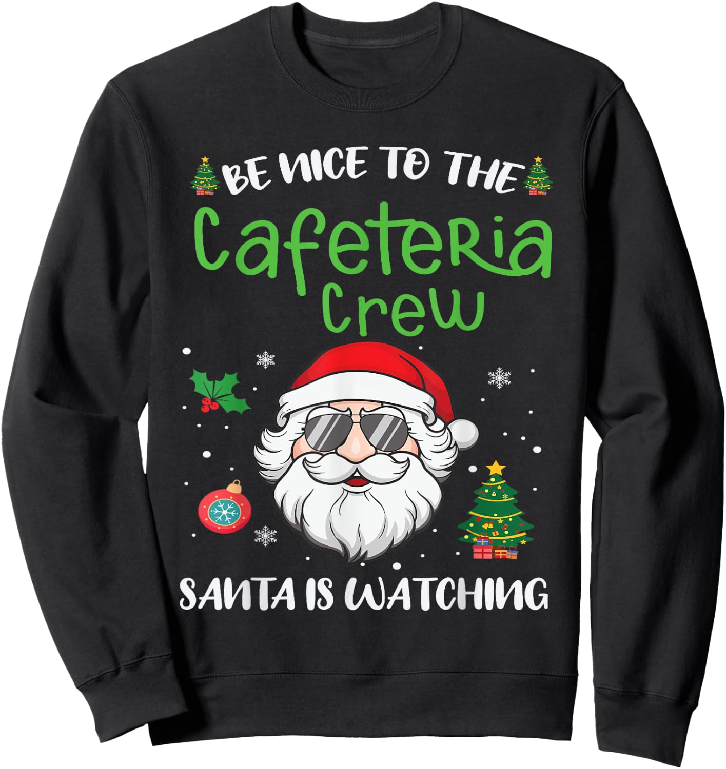 Funny Cafeteria Squad Crew Christmas School Lunch Lady X'mas Sweatshirt - Sweatshirt | Black