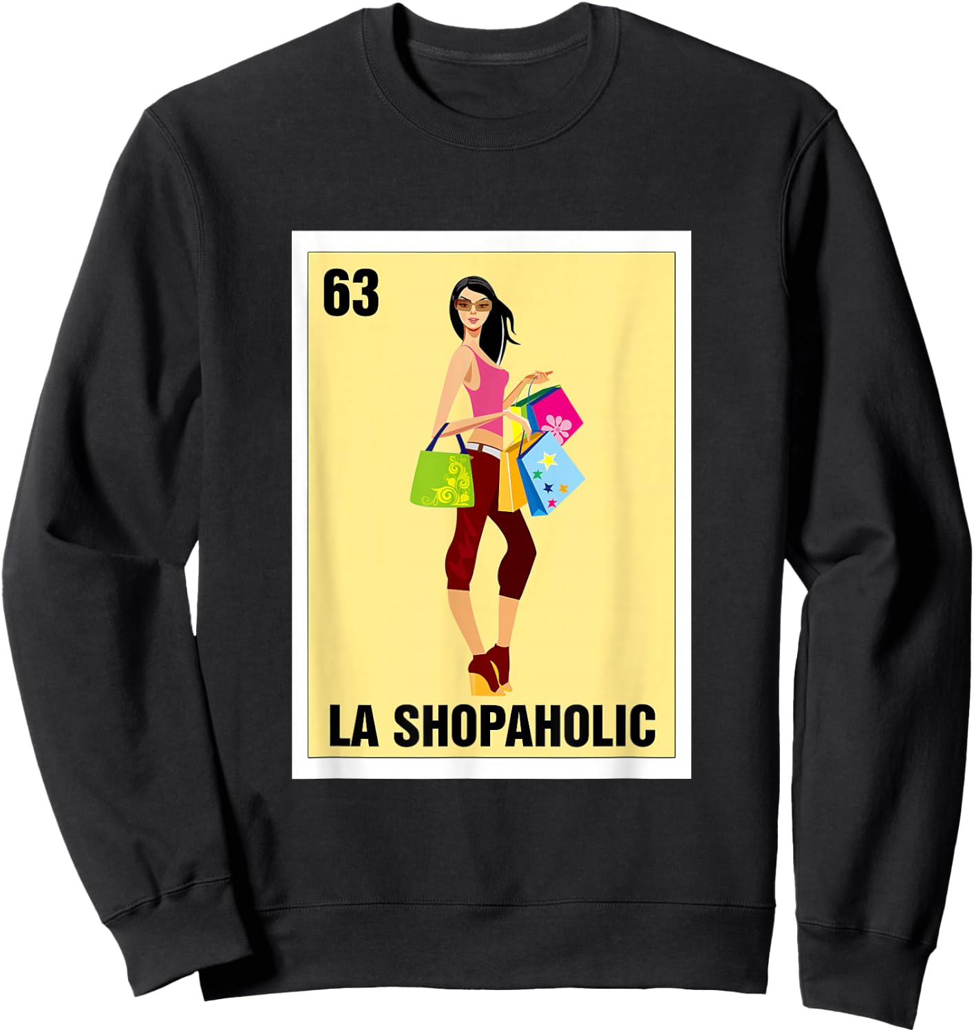 La Shopaholic Mexican Bingo Card Game Shopping Lover Shop Sweatshirt - Sweatshirt | Black