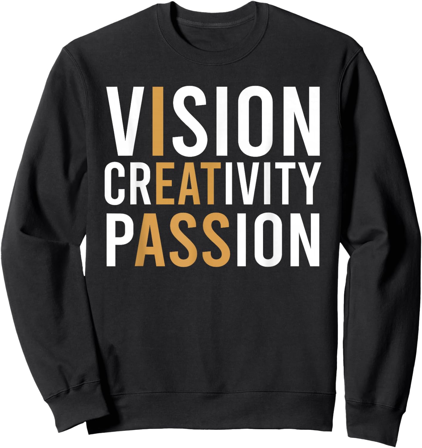 Vision Creativity Passion Black Funny Lace Cotton Polyester Blend Women's -Adults Regular Fit Short Sleeve Sweatshirt - Sweatshirt | Black
