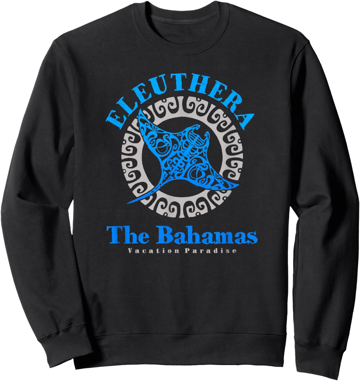 Manta Ray Eleuthera Bahamas Tribal Tattoo Sweatshirt - Sweatshirt | Black