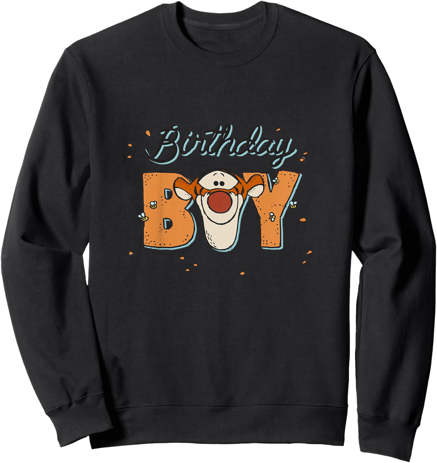Kids Disney Winnie The Pooh Birthday Boy Tigger Face Youth Sweatshirt - Sweatshirt | Black