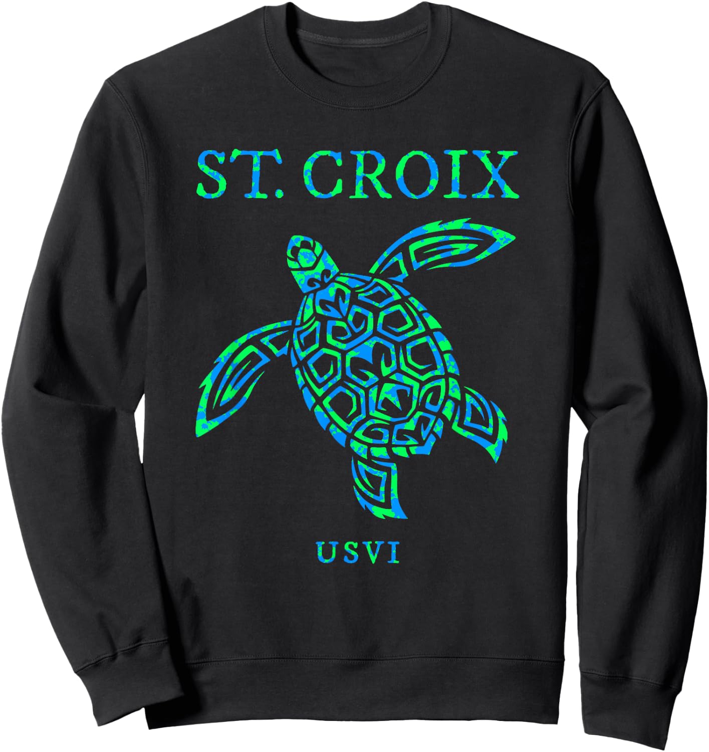 St Croix Sea Turtle Boys Girls Toddler Sweatshirt - Sweatshirt | Black