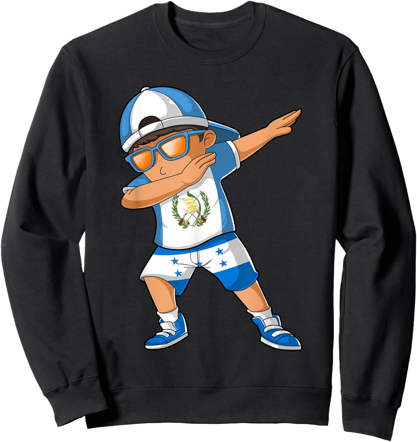 Half Guatemalan Half Honduran Boy Guatemala Flag Sweatshirt - Sweatshirt | Black