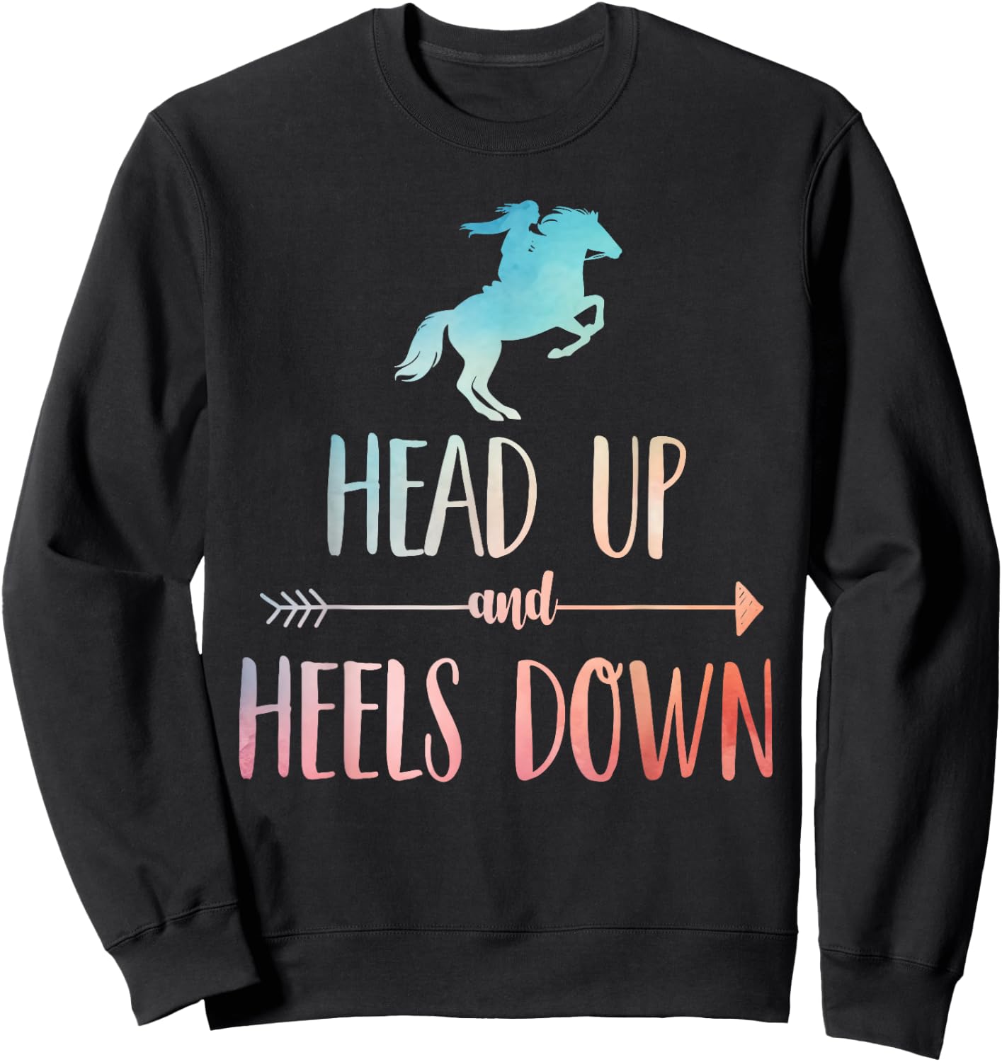 Horse Riding Art Girls Horseback Lover Equestrian Sweatshirt - Sweatshirt | Black