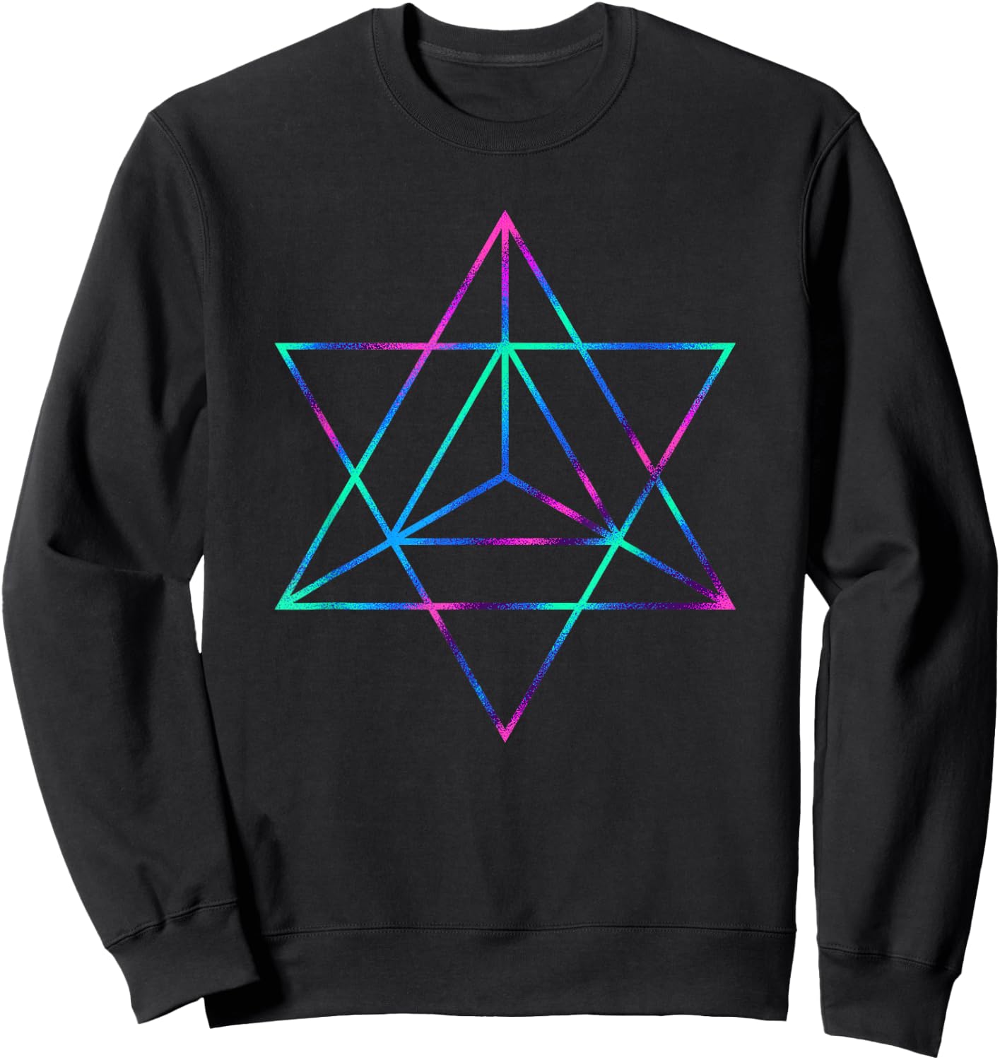 Sacred Geometry Star Tetrahedron Merkaba Sweatshirt - Sweatshirt | Black