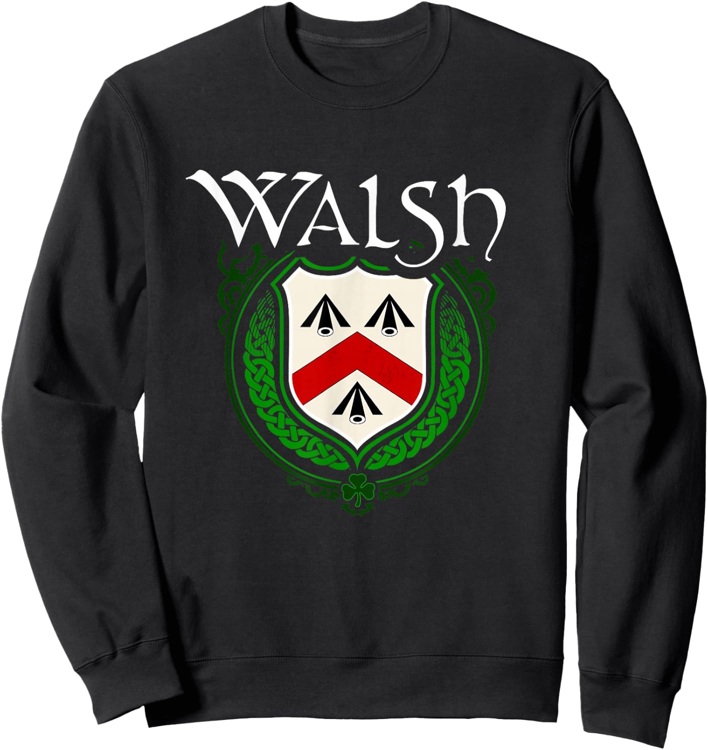 Walsh Surname Irish Clan Tartan Badge Ireland Sweatshirt - Sweatshirt | Black