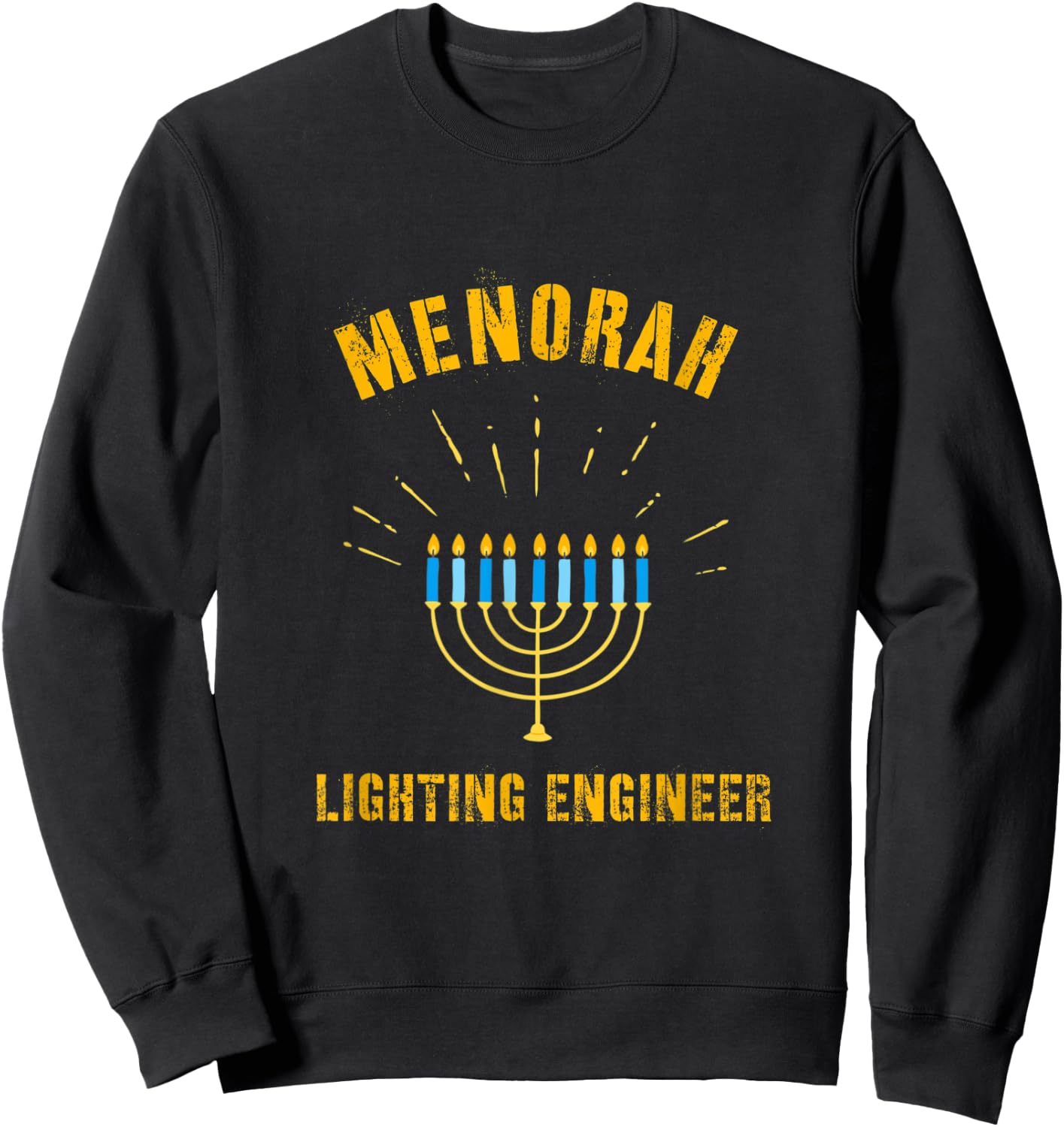 Hanukkah Lighting Engineer Jewish Menorah Lights Latkes Sweatshirt - Sweatshirt | Black
