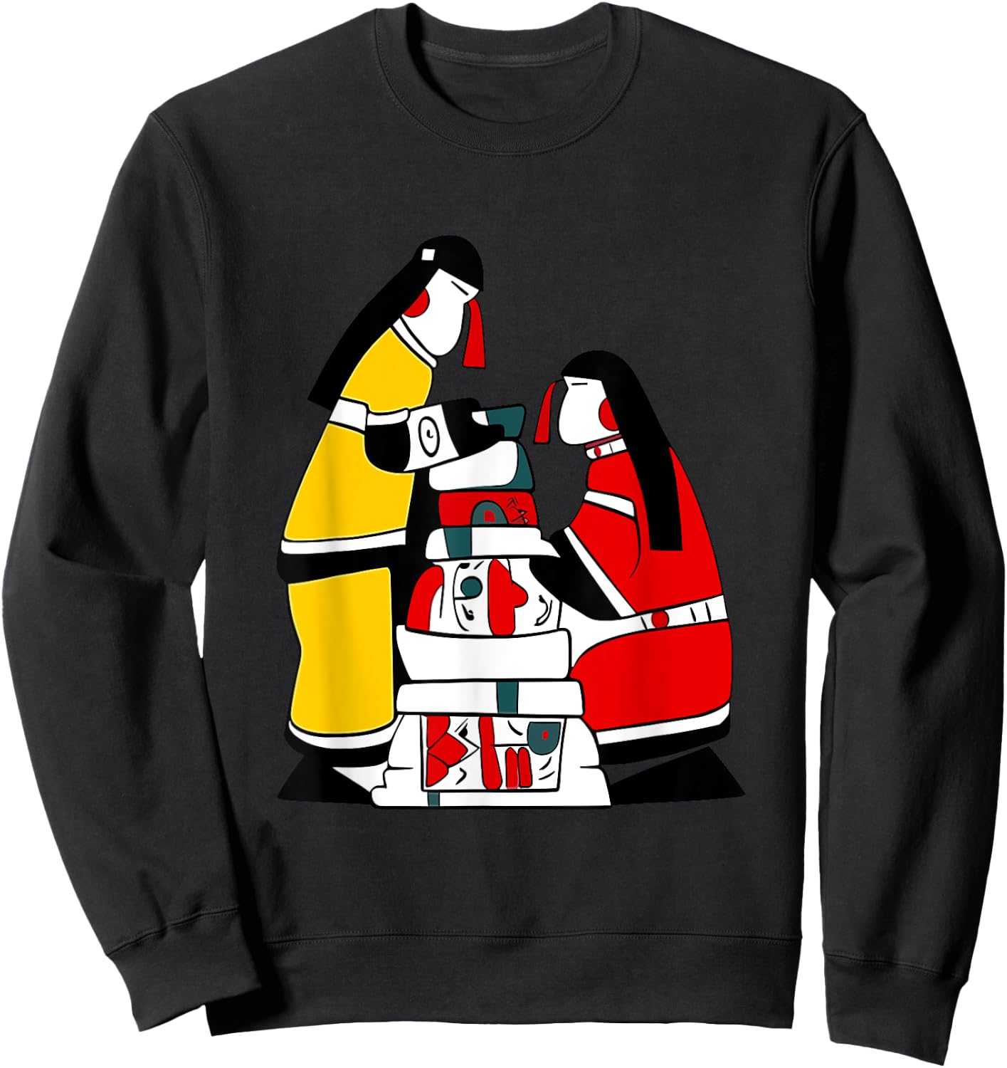 Inukshuks Human Figure Native Inuit Style Sweatshirt - Sweatshirt | Black