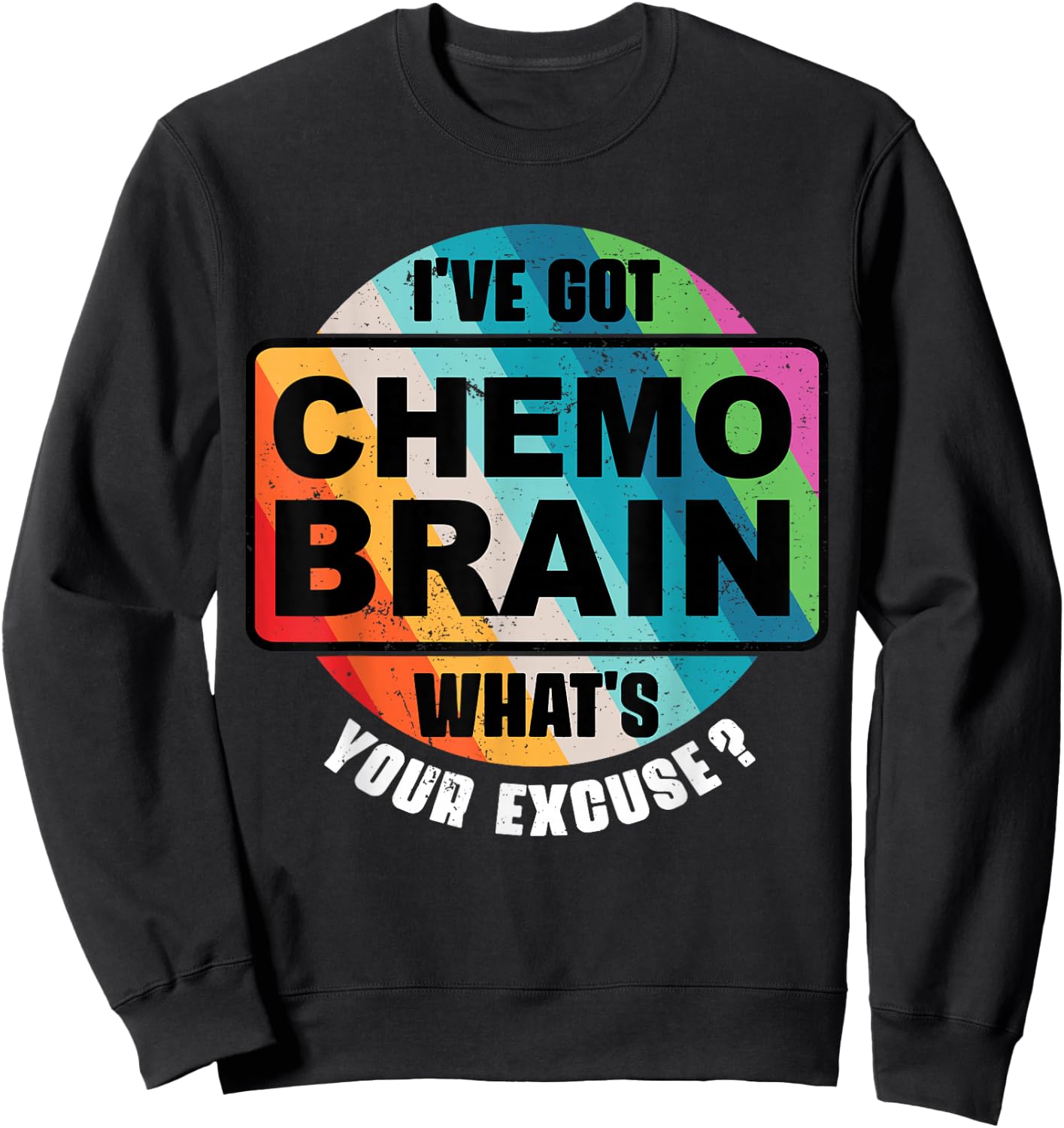 Cancer Chemo Brain Retro Awareness Gift Sweatshirt - Sweatshirt | Black