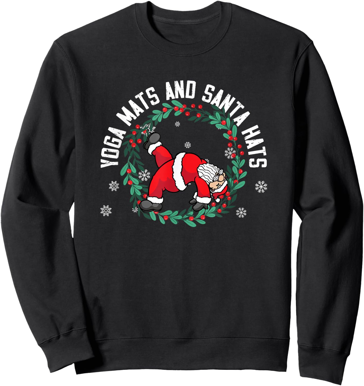 Yoga Practitioner Namasleigh Xmas Meditation Christmas Yoga Sweatshirt - Sweatshirt | Black