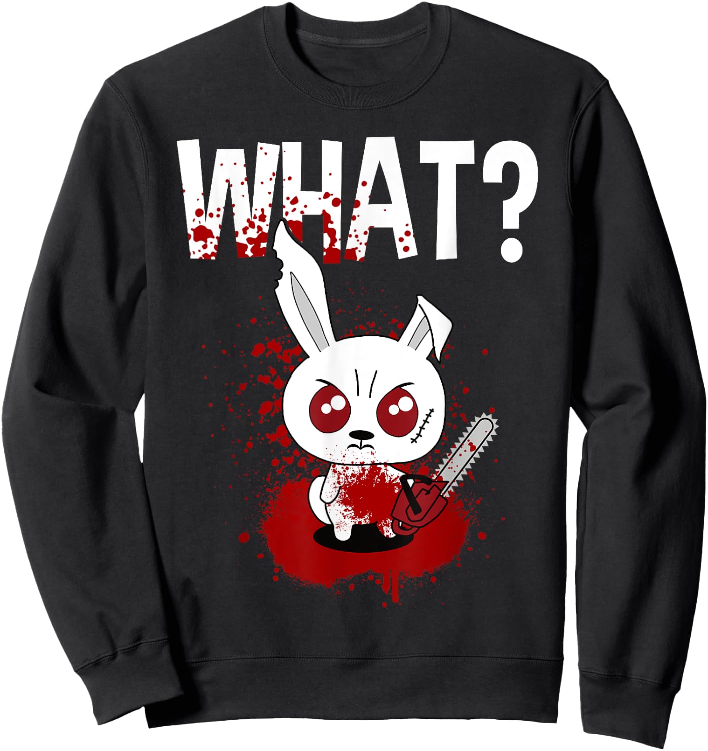 Funny - What? Bunny - Angry Rabbit Sweatshirt - Sweatshirt | Black