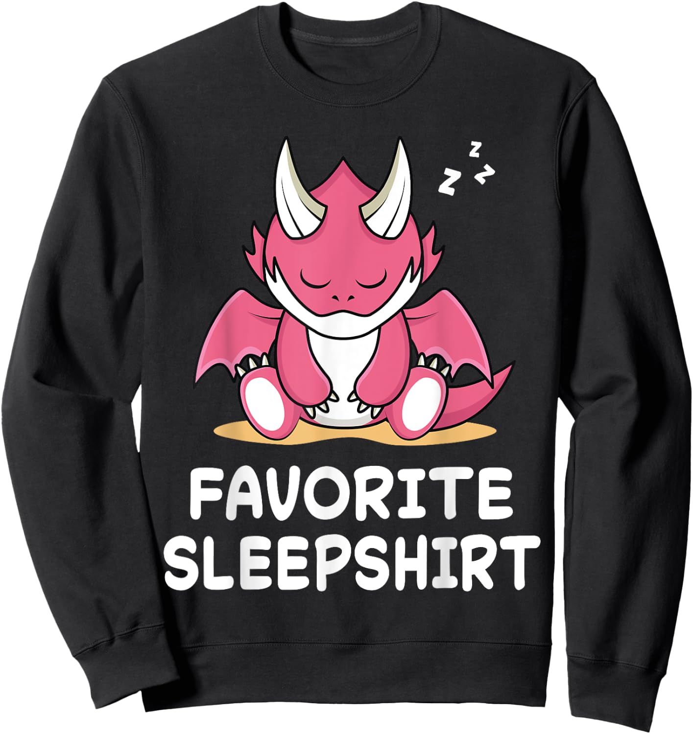 Dragon Dragons Nap Sleeping Sleep Pajama Pajamas Nightgown Sweatshirt - Sweatshirt | Black