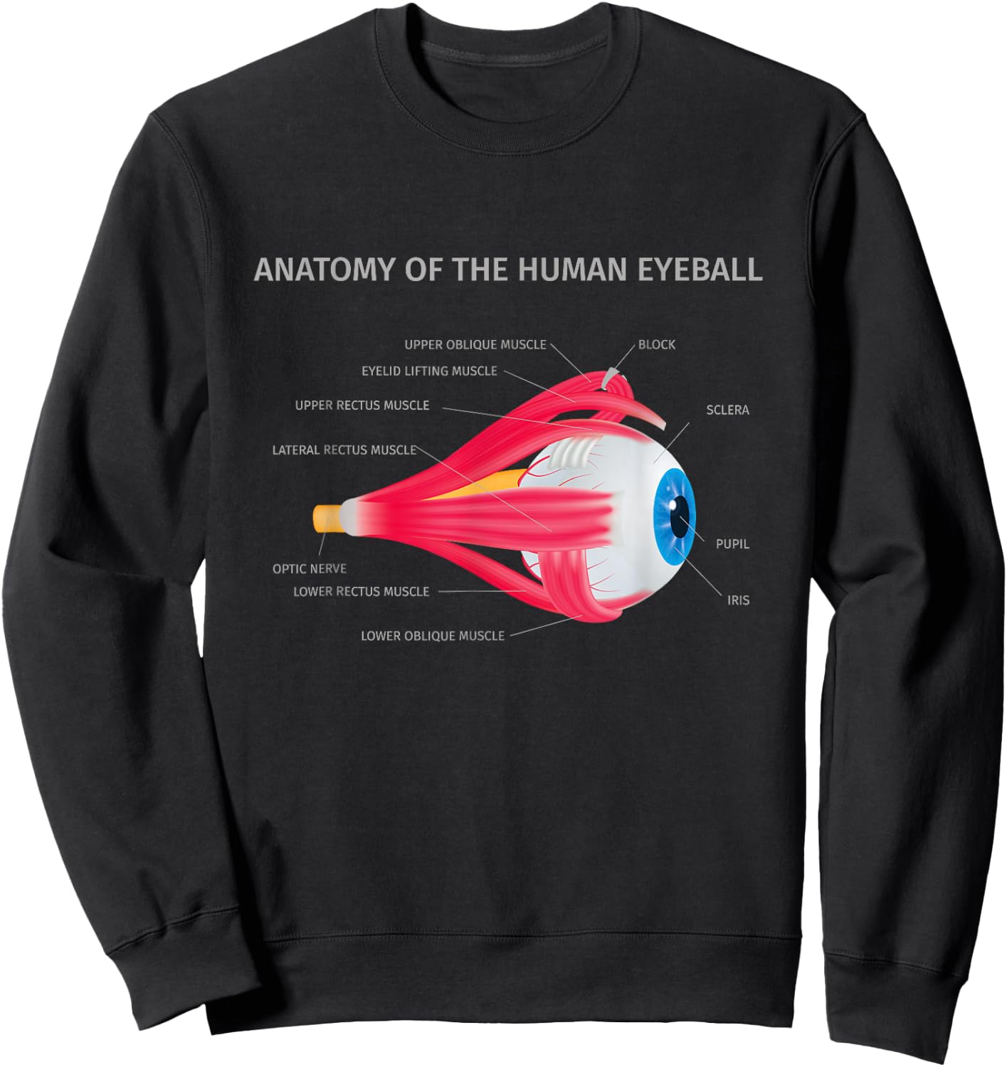 Anatomy of Human Eyeball for Medic Sweatshirt - Sweatshirt | Black