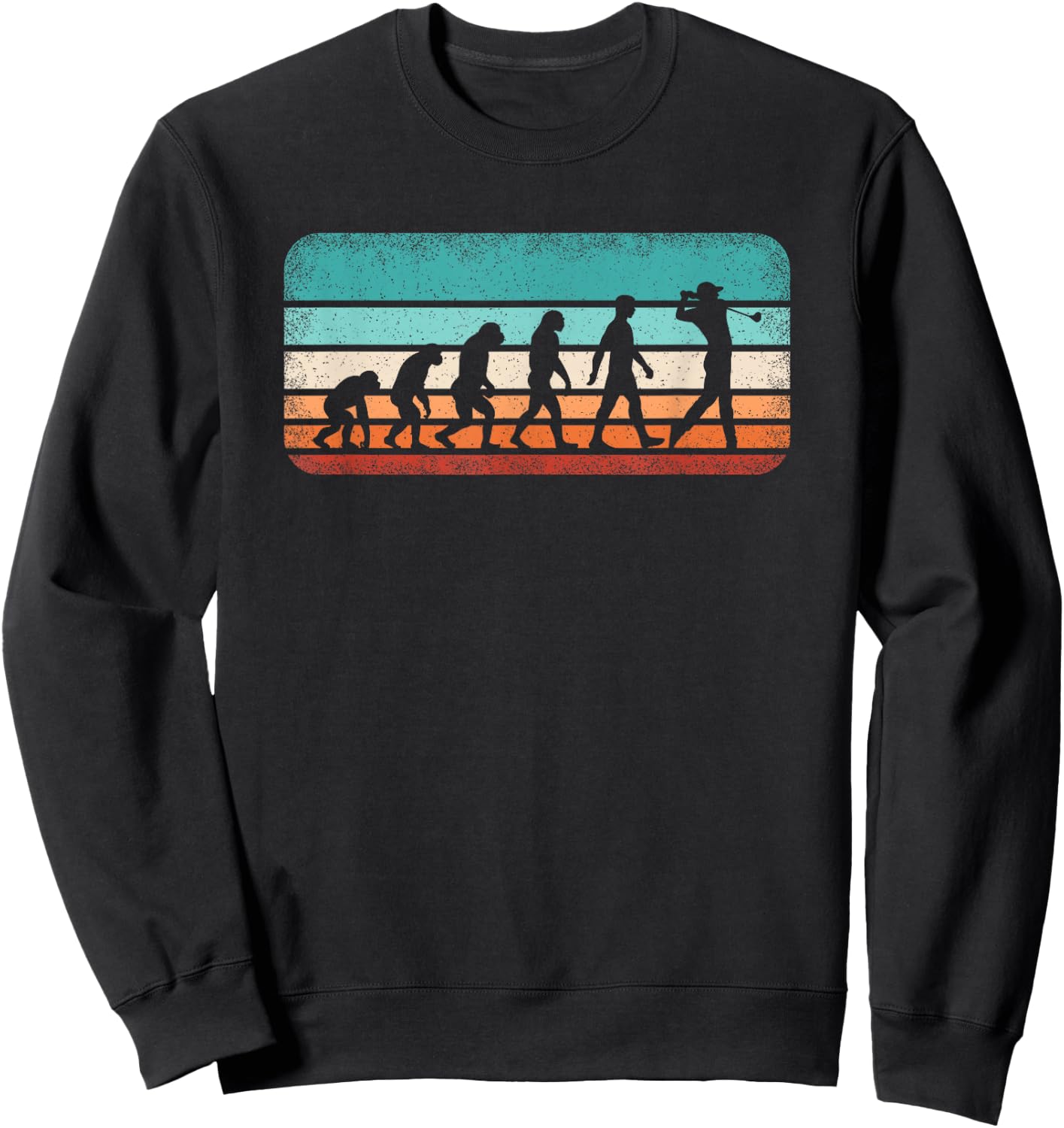 Funny Golf Evolution Retro Golf Lover Vintage Men Boys Sweatshirt - Sweatshirt | Black