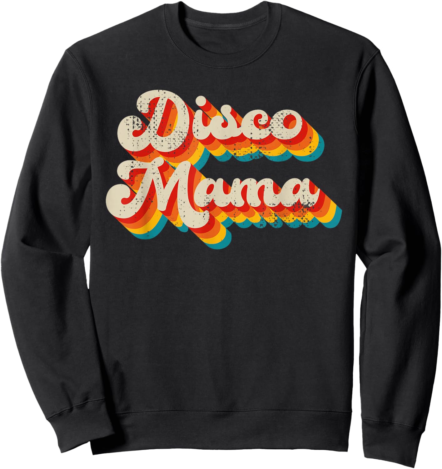 Disco Costume 70s Vintage Men Women Retro Disco Mama Sweatshirt - Sweatshirt | Black
