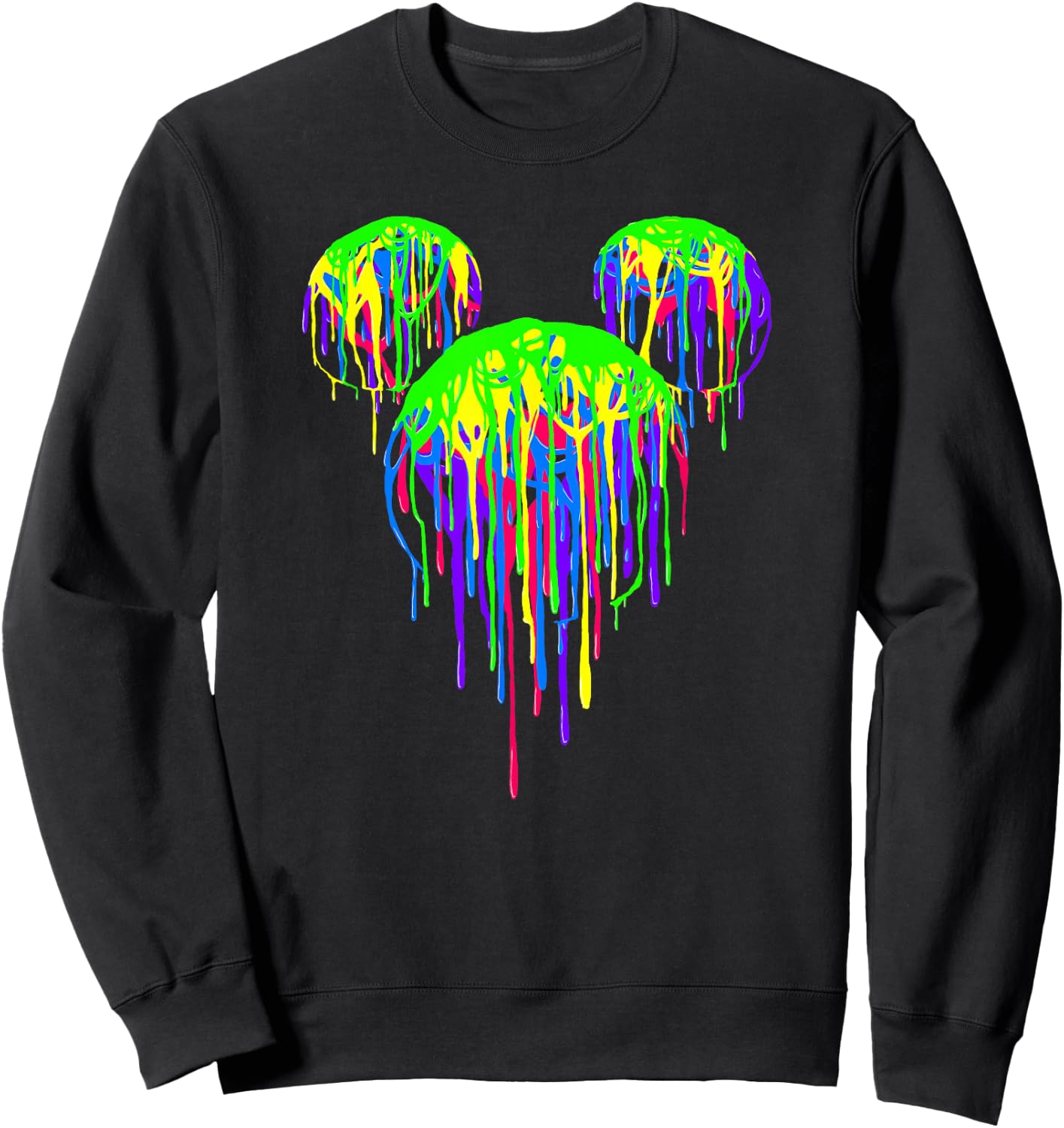 Disney Mickey and Friends Dripping Paint Mickey Silhouette Sweatshirt - Sweatshirt | Black