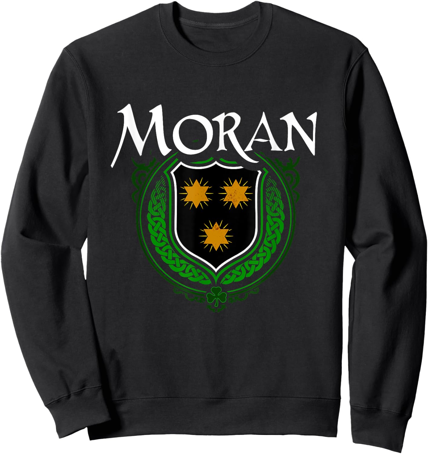 Moran Surname Irish Clan Tartan Badge Ireland Sweatshirt - Sweatshirt | Black