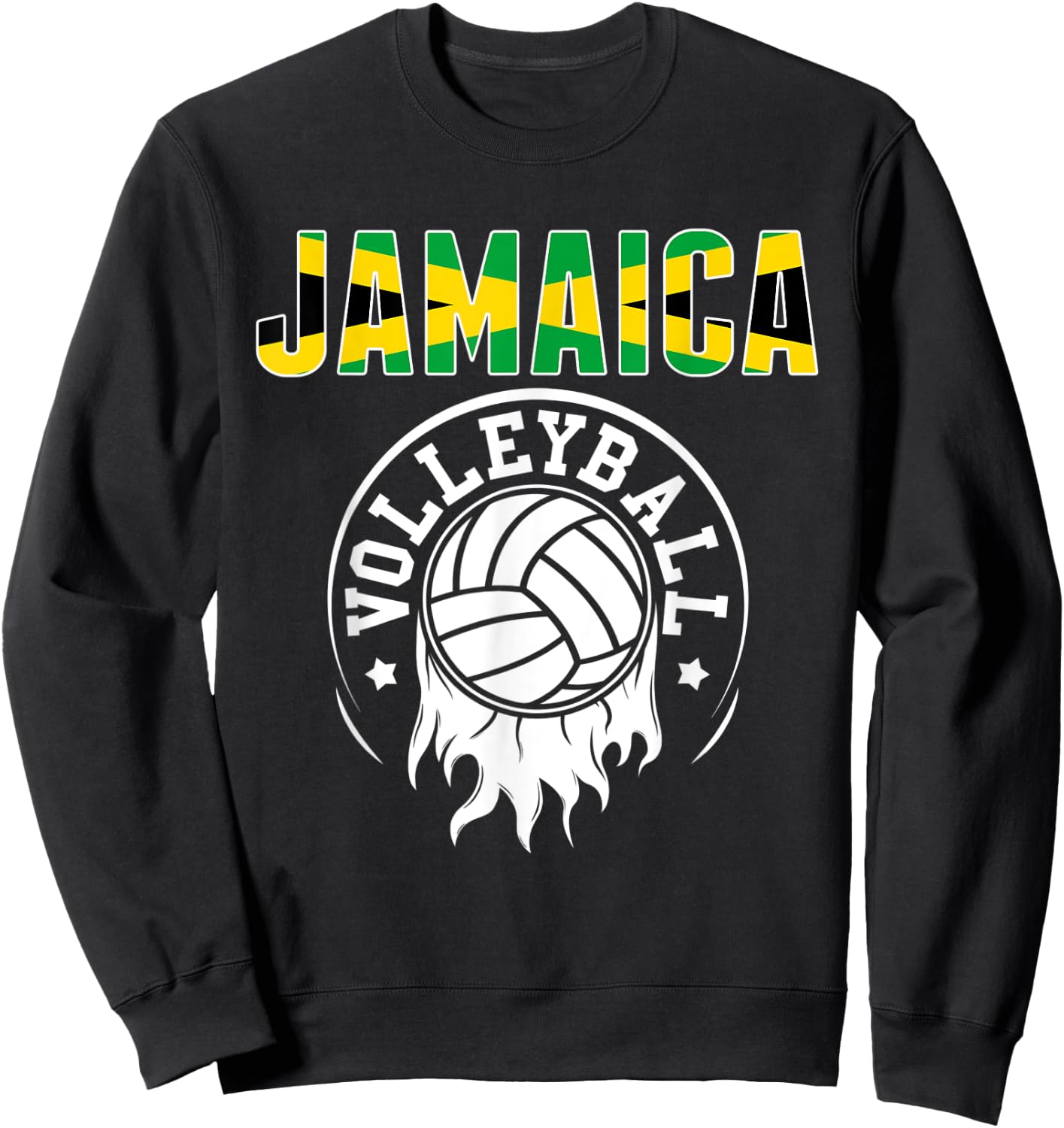 Proud Jamaica Volleyball Fans Jersey - Jamaican Flag Sports Sweatshirt - Sweatshirt | Black