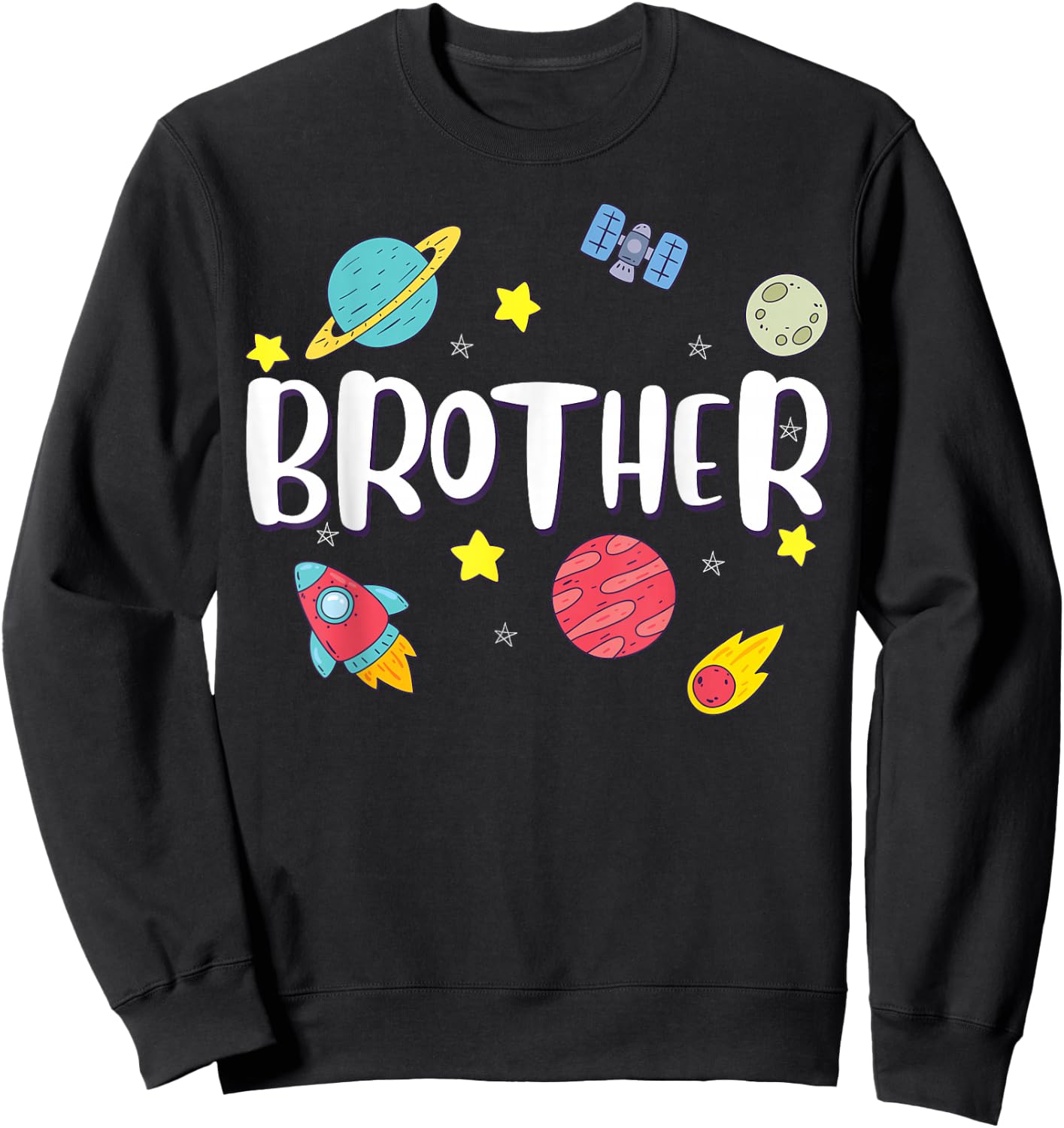 Brother Outer Space Galaxy Birthday Sweatshirt - Sweatshirt | Black