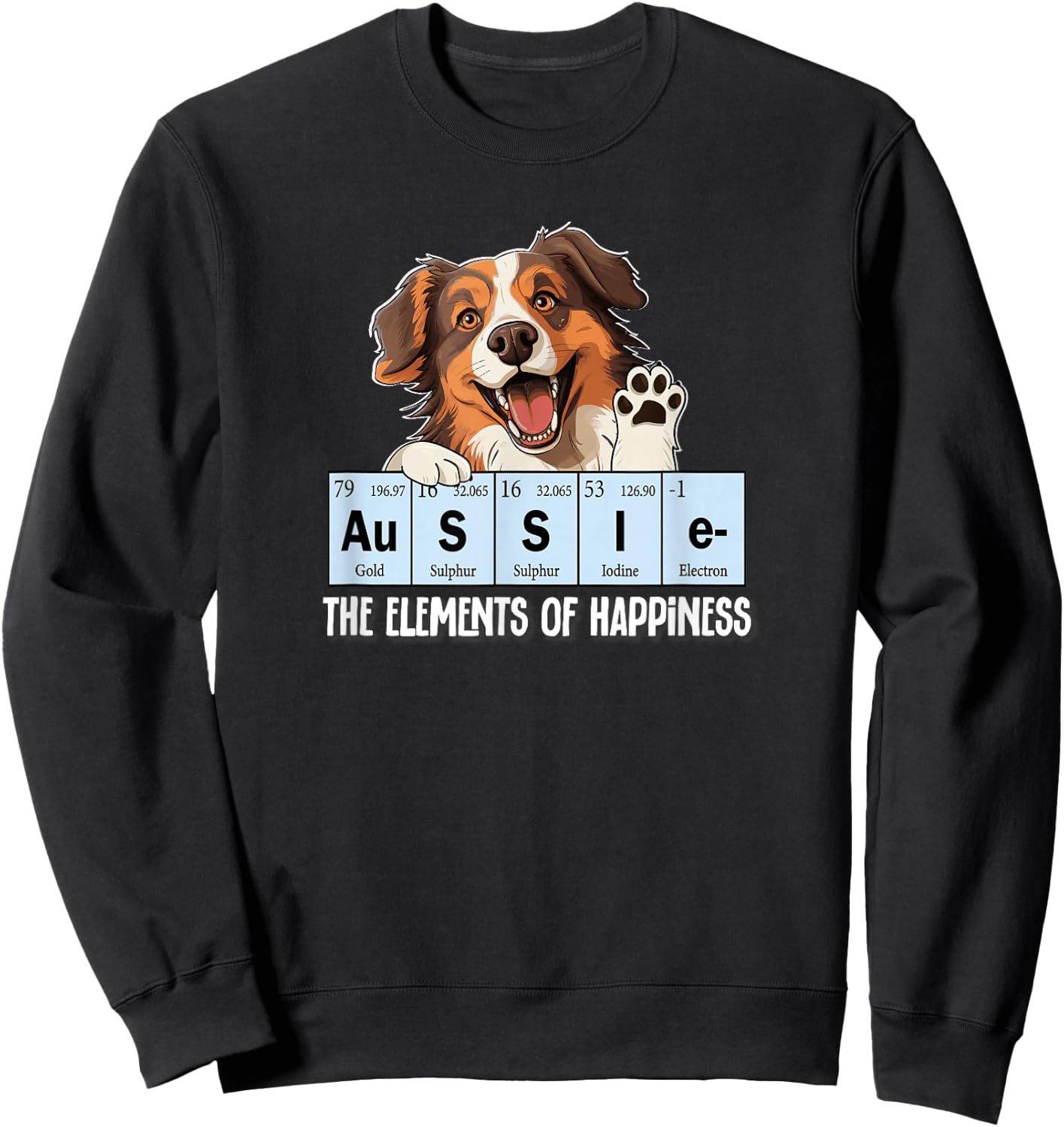 Kids Funny Elements Happiness Red Aussie Lover Sweatshirt - Sweatshirt | Black