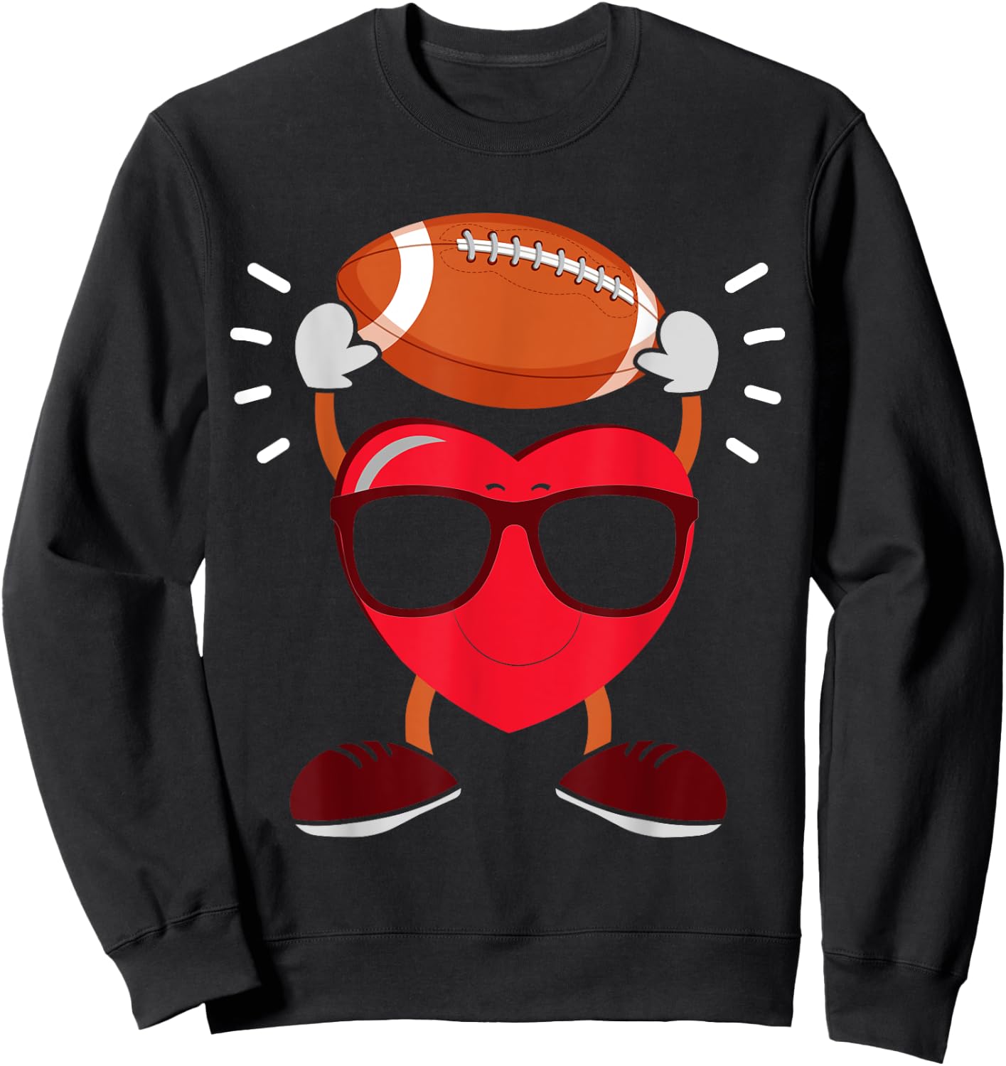 Heart Lifts A Football - American Football Sweatshirt - Sweatshirt | Black