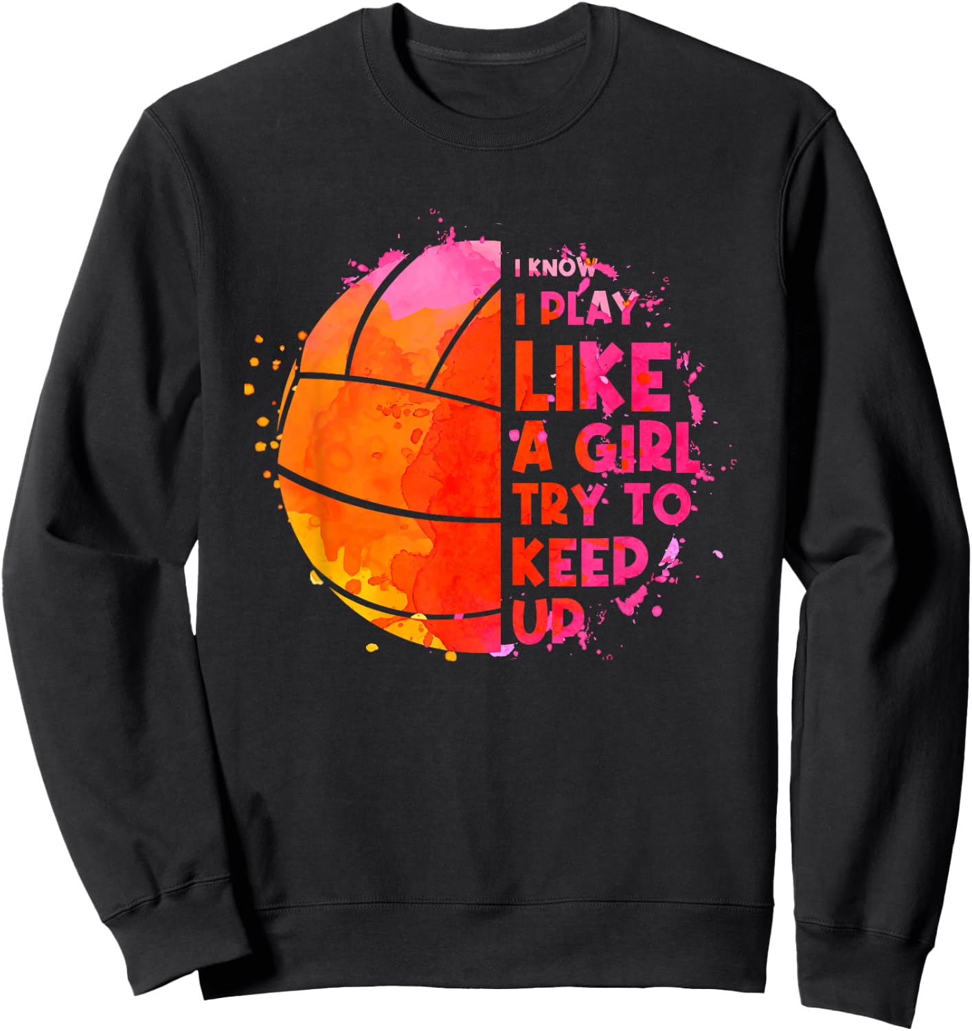 Funny Volleyball Design Girls Volleyball Player Sweatshirt - Sweatshirt | Black