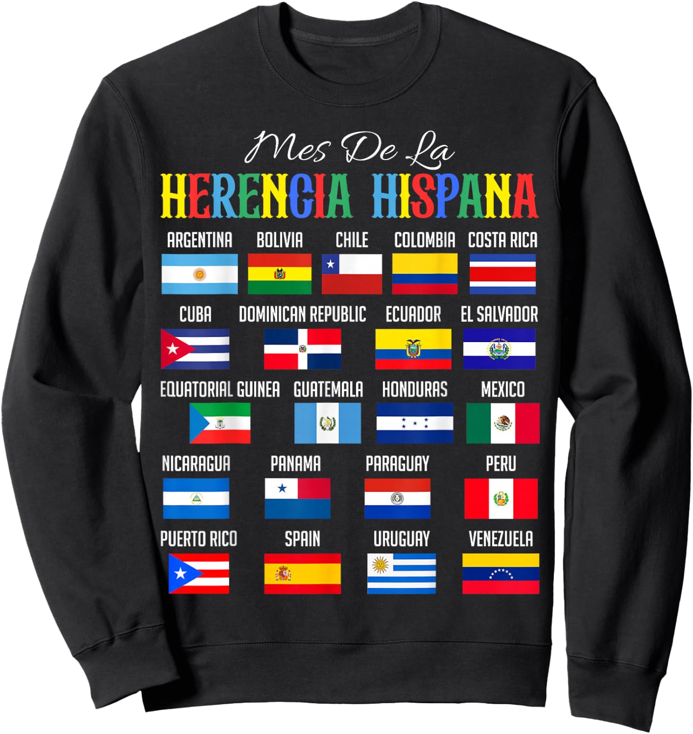 Mes De La Herencia Hispana National Hispanic Heritage Month Sweatshirt - Sweatshirt | Black