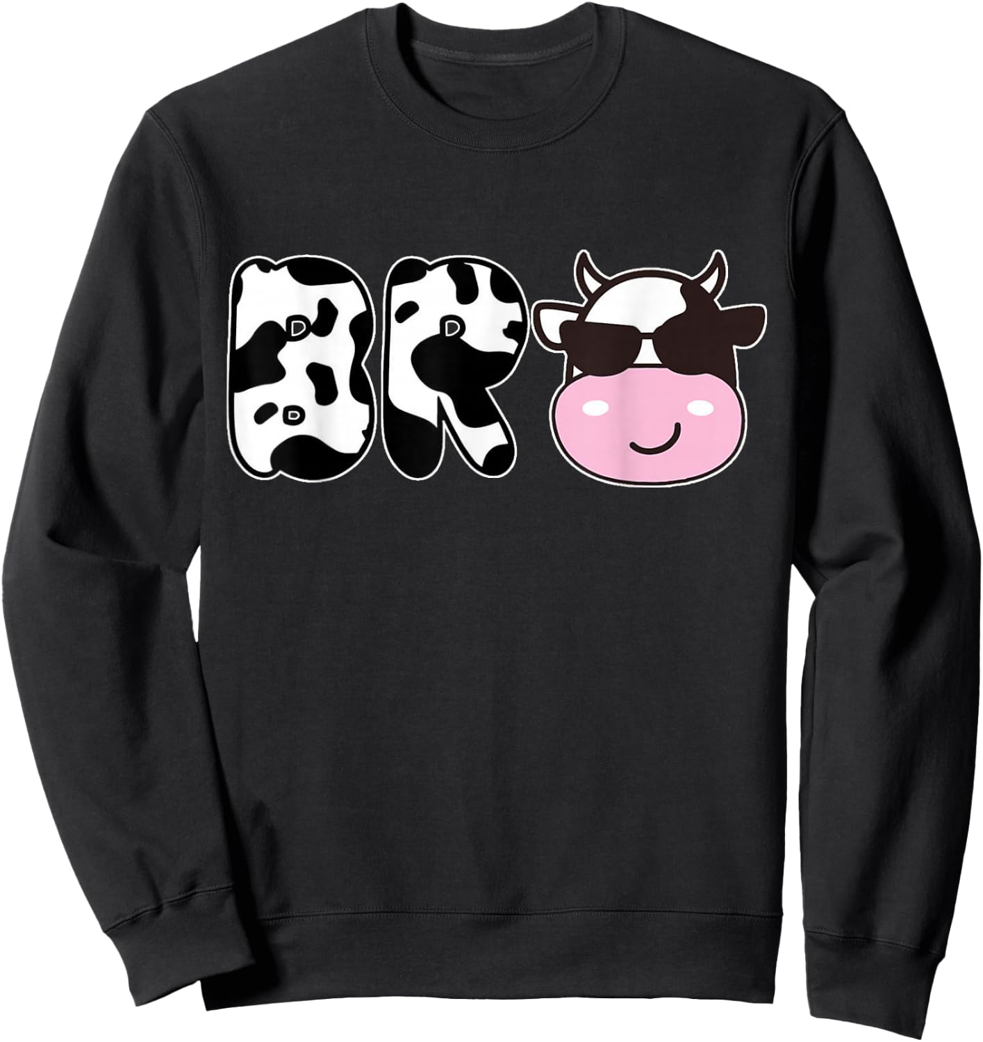 Brother of The Birthday Girl Funny Cow Bro Family Matching Sweatshirt - Sweatshirt | Black