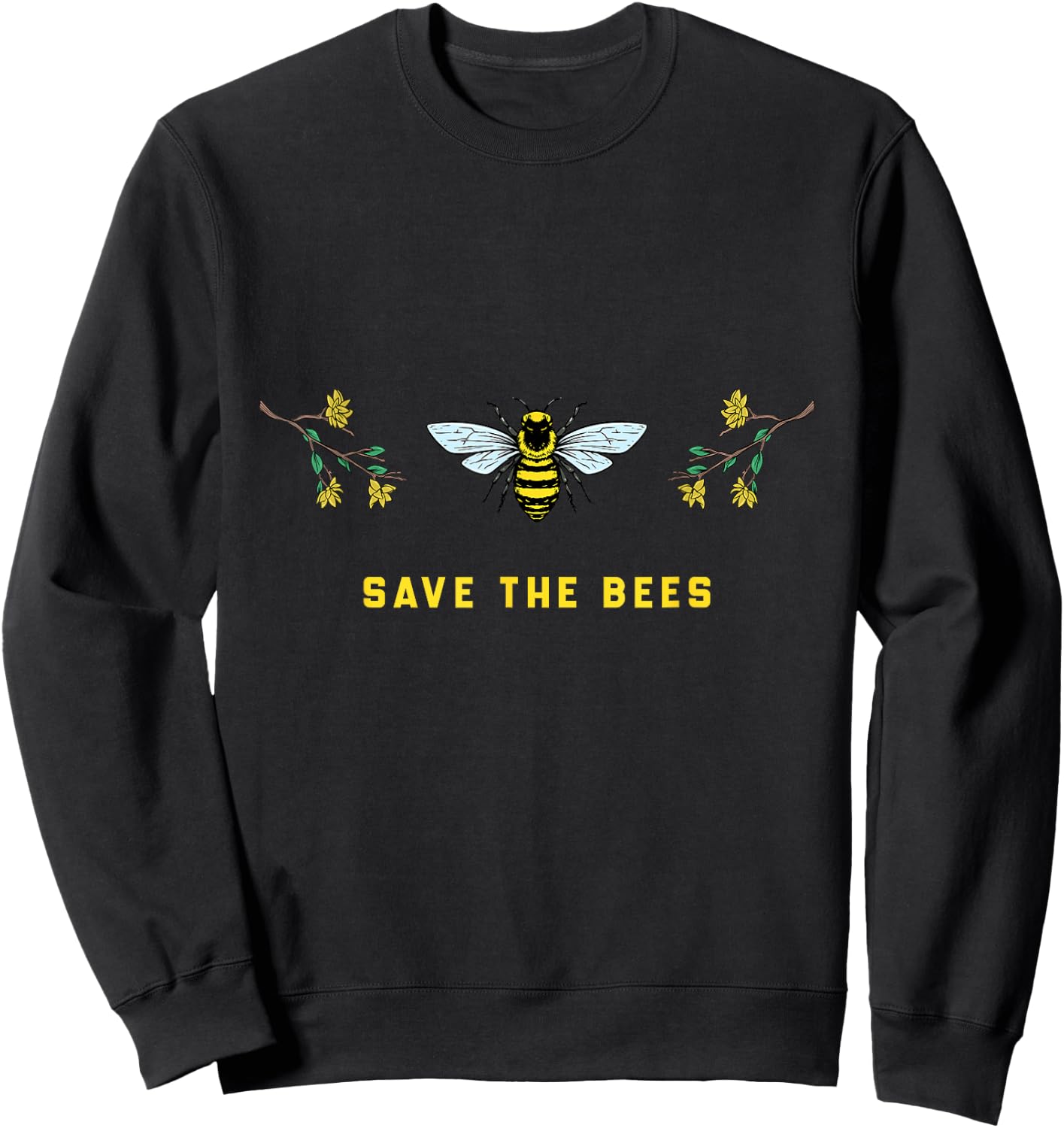Save the Bees Honey Bee Plants Save Earth Sweatshirt - Sweatshirt | Black